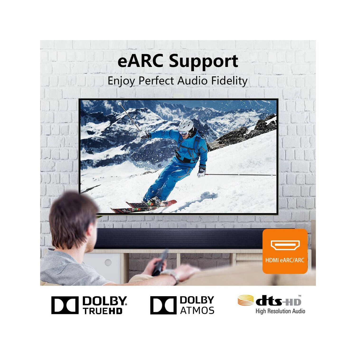 REAL 8K Optic Fiber HDMI 2.1 Cable-UHD HDR 8K@120Hz, eARC, Dolby Vision, HDCP2.2