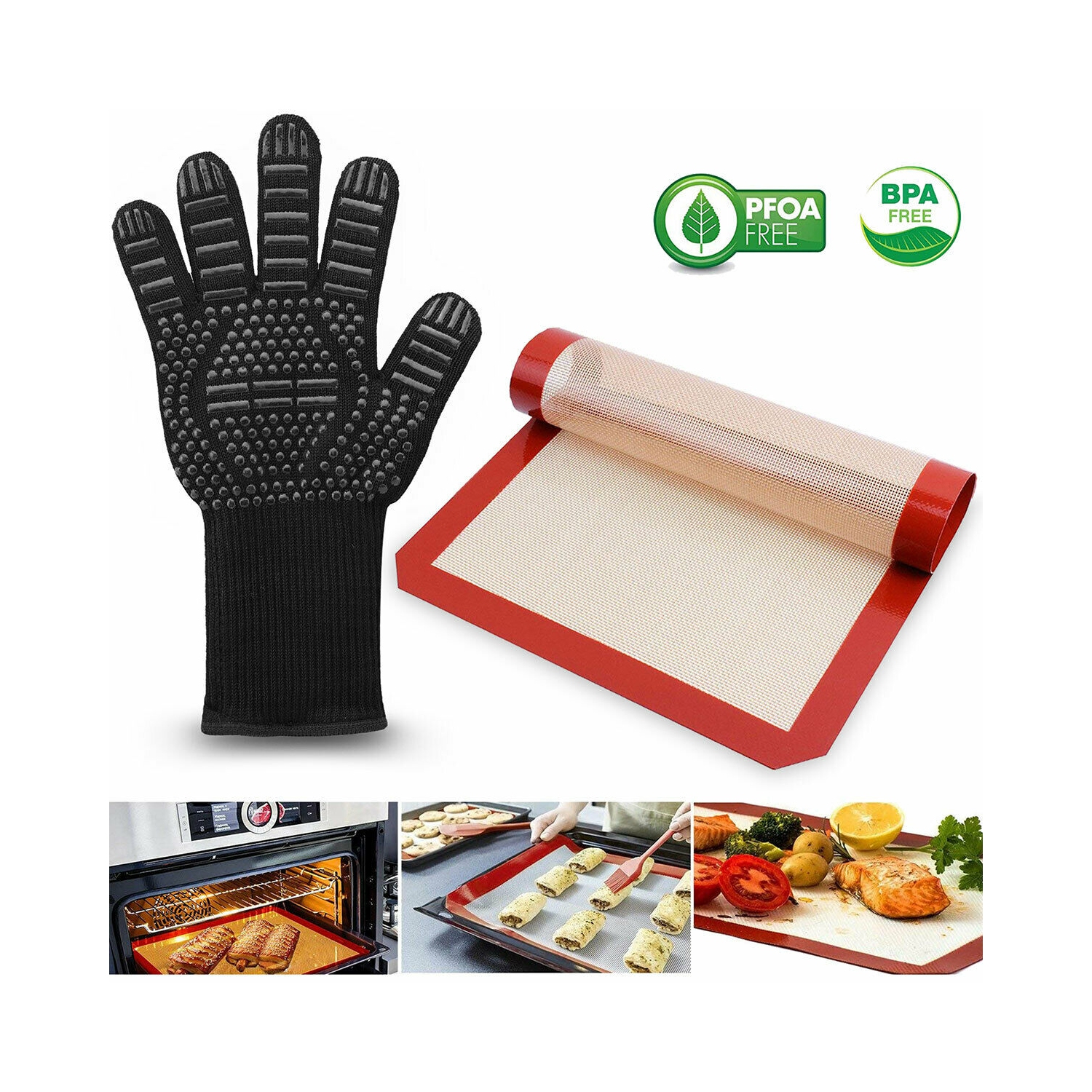 Breathable BBQ Gloves Extreme Heat Resistant for Baking Smoking Cooking Grilling