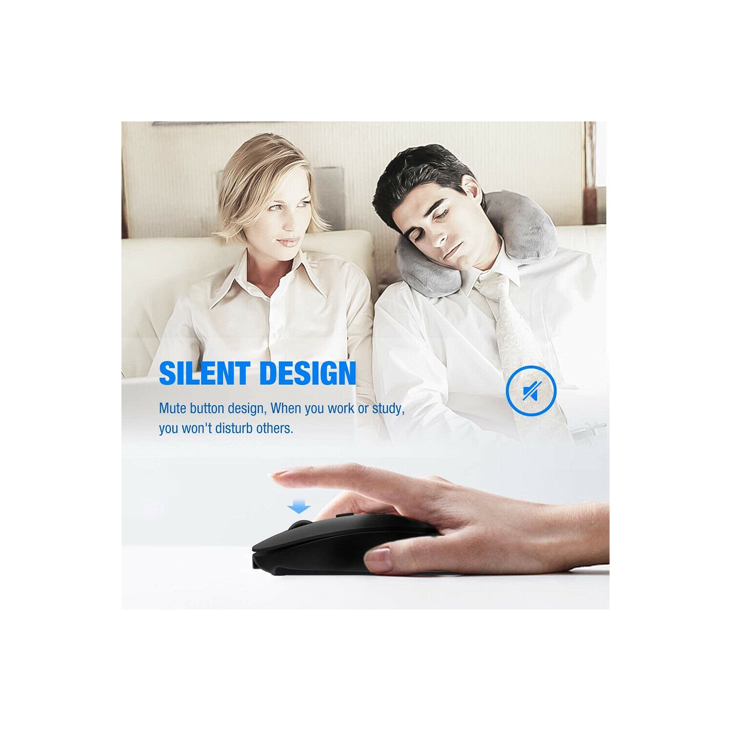 2.4G Rechargeable USB C Wireless Mouse Quiet Clicking for Type-C Laptop, MacBook