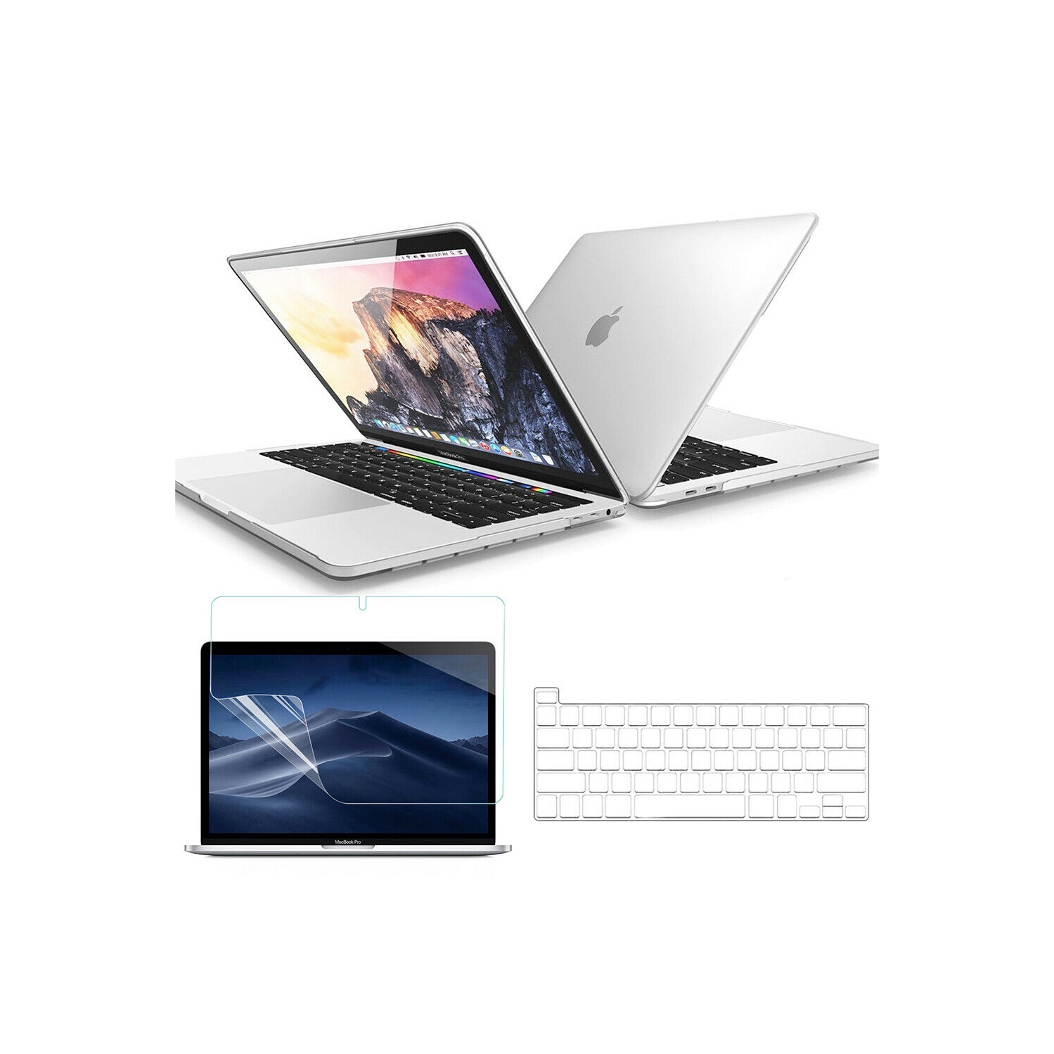 MacBook Pro 13" A2251 A2289 2020 Clear Case + Keyboard Cover + Screen Protector
