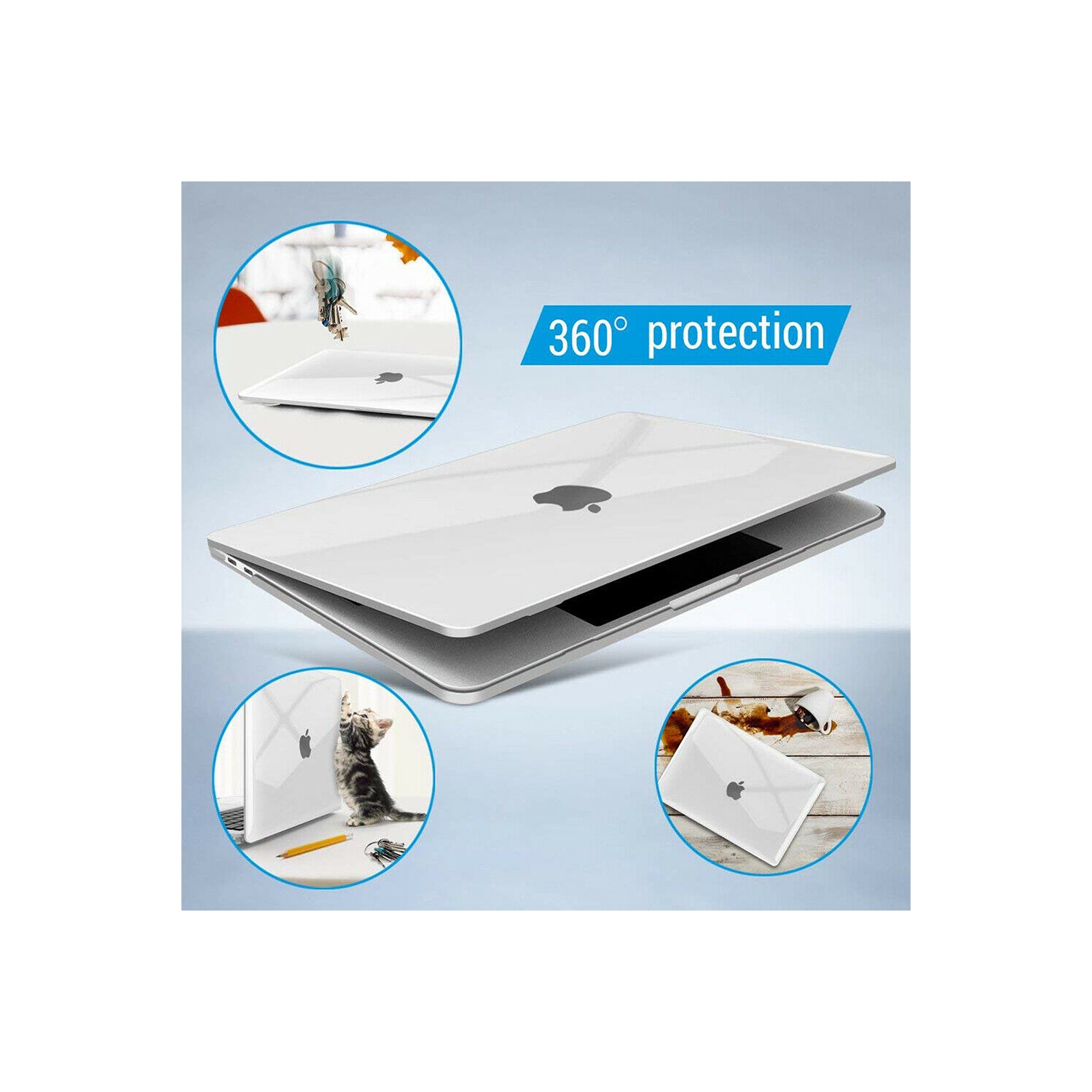 MacBook Pro 13" A2251 A2289 2020 Clear Case + Keyboard Cover + Screen Protector