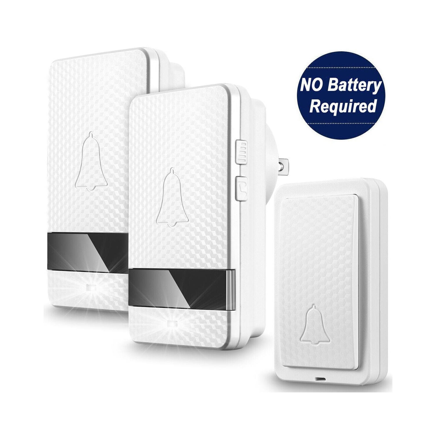 Wireless Doorbell Chime 2 Receiver 1 Transmitter 4 Volume 1000ft Door Bell Chime