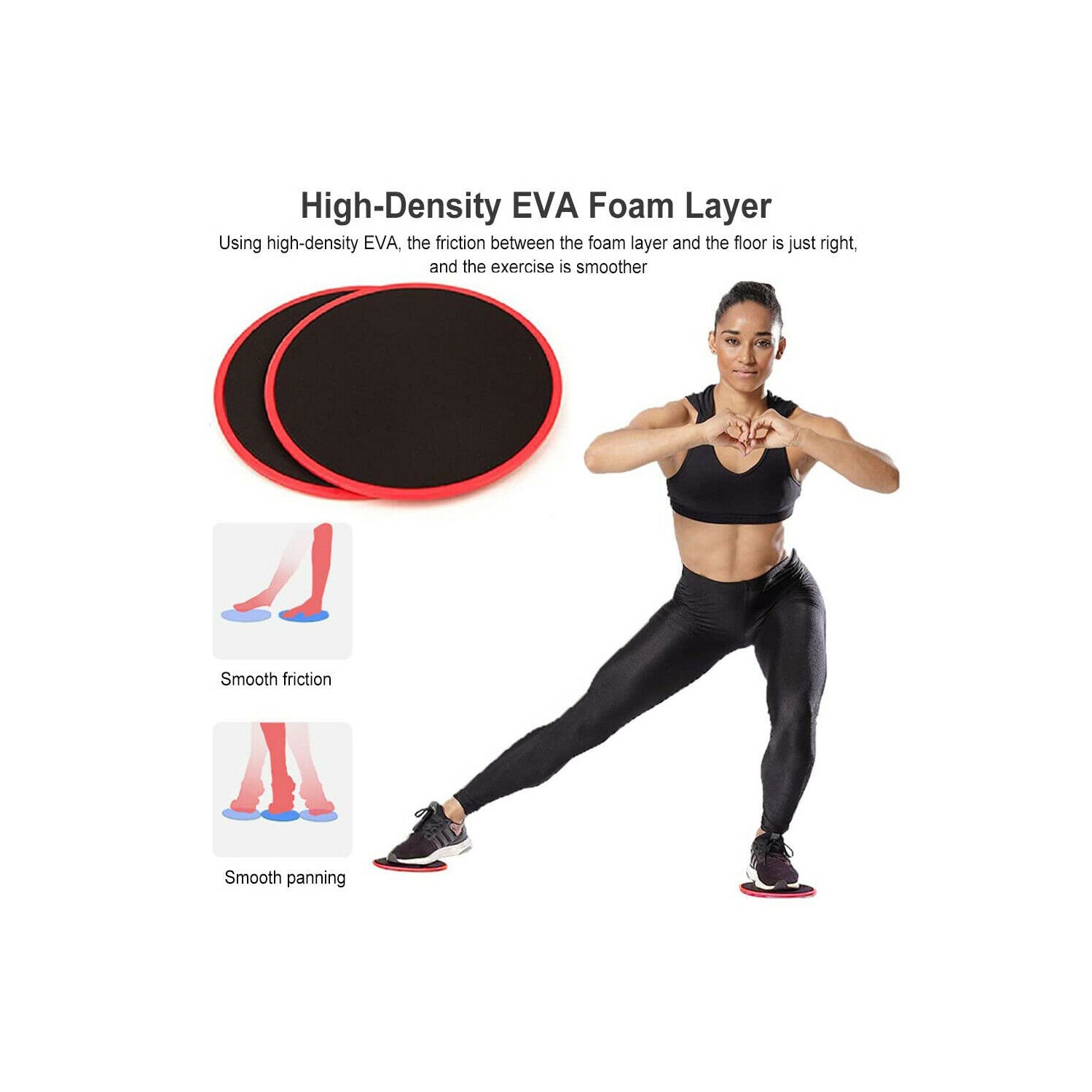 2 Pack Exercise Core Sliders [Smooth-Sliding Design] for