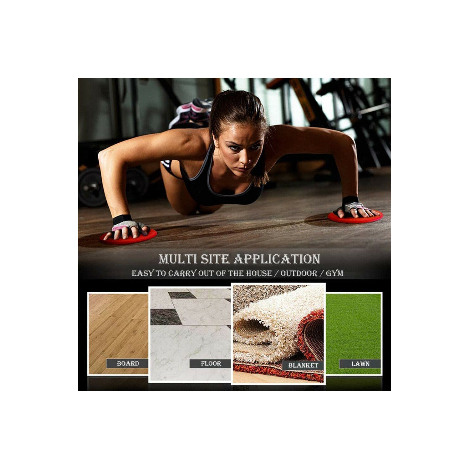 Paquet de 2 glisseurs de centre d’exercice [Smooth-Sliding Design] pour les exercices abdominaux et abdominaux