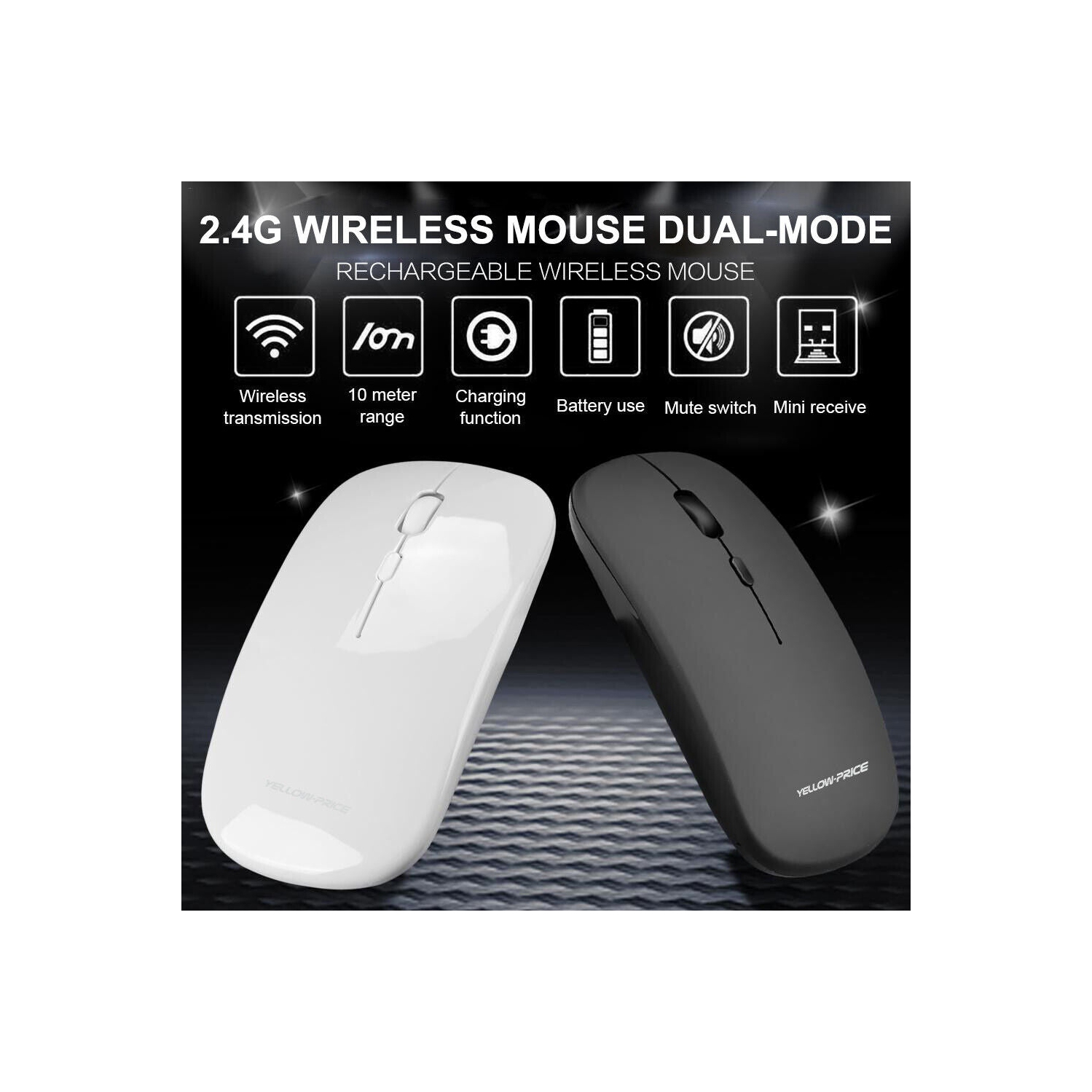 2.4G USB C / USB A Dual Mode Wireless Silent Mouse for Laptop MacBook Notebook