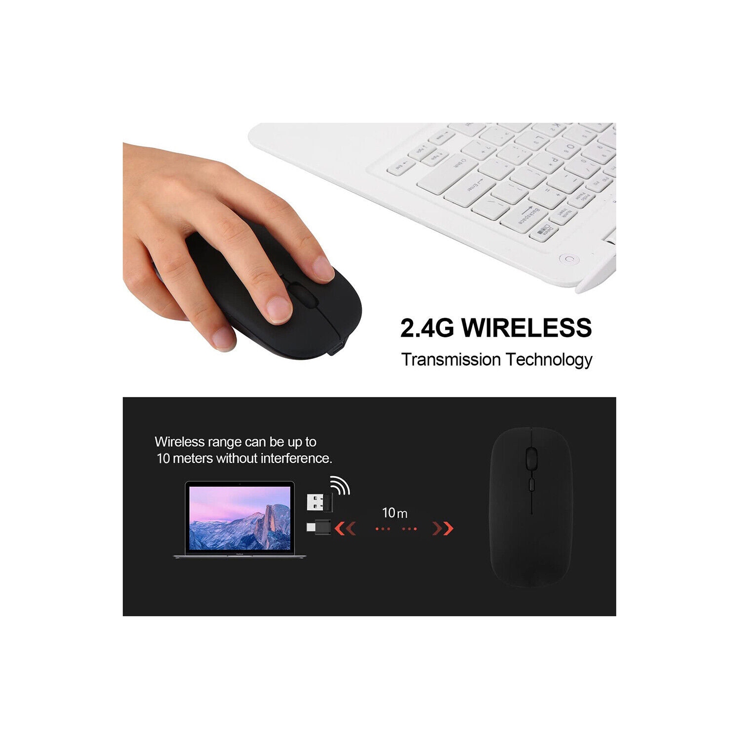 2.4G USB C / USB A Dual Mode Wireless Silent Mouse for Laptop MacBook Notebook