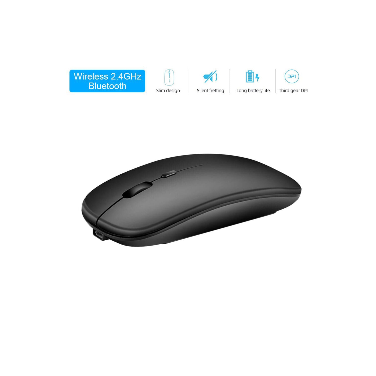 Rechargeable Bluetooth Wireless Mouse, Dual Mode(Bluetooth 5.0 & 2.4G Wireless)