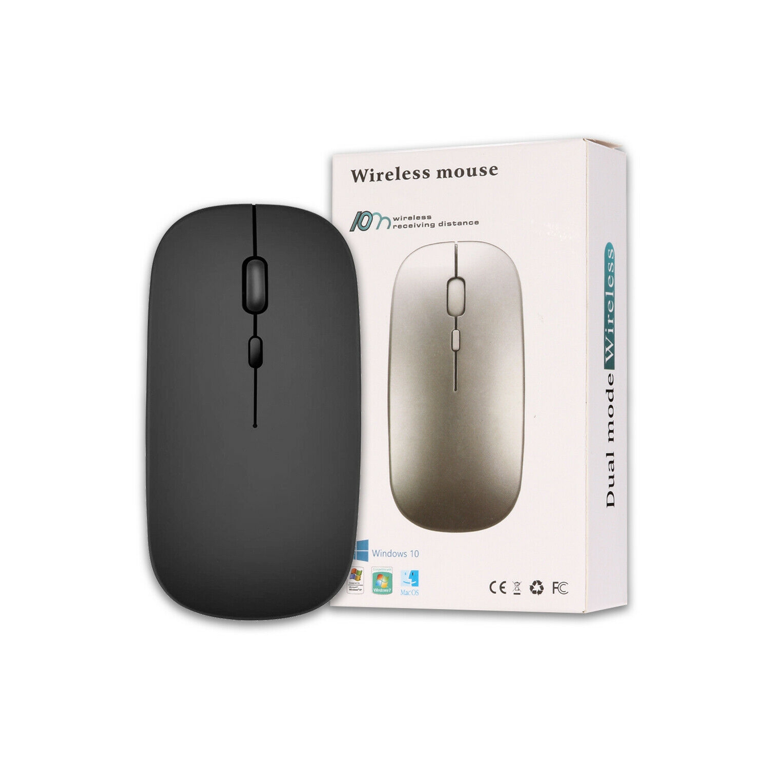 Rechargeable Bluetooth Wireless Mouse, Dual Mode(Bluetooth 5.0 & 2.4G Wireless)