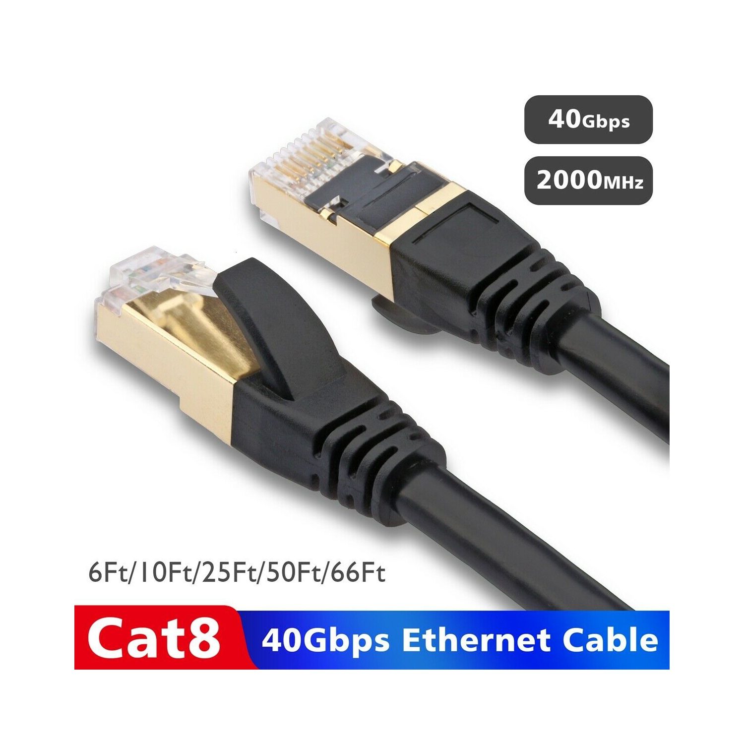 CAT6A CAT 7 CAT 8 Patch Network Cable Rj45 Ethernet 6ft 10ft 25ft 50ft  100ft lot