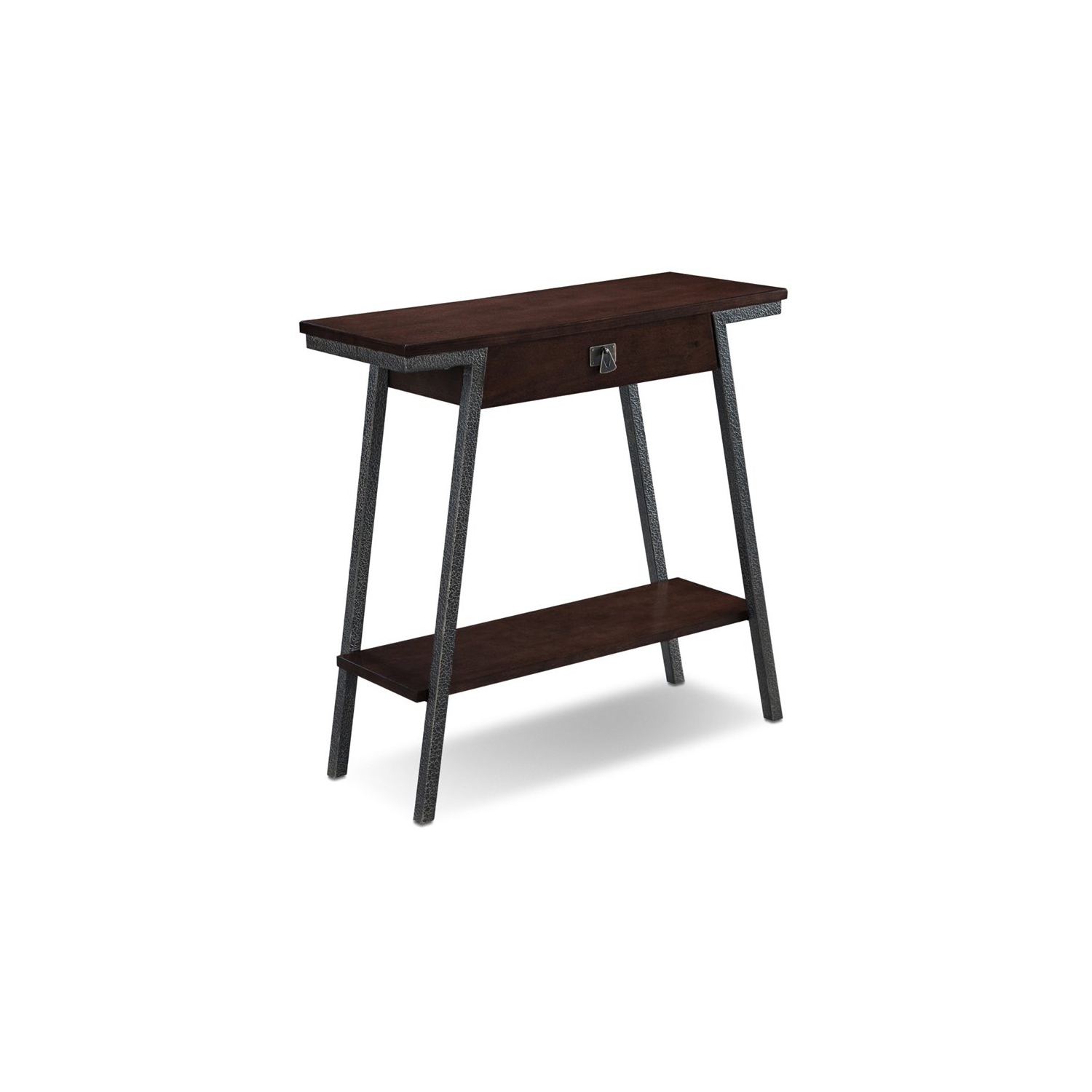 Table d’applique en bois à un tiroir Empriria de Leick - Noyer et bronze fondry