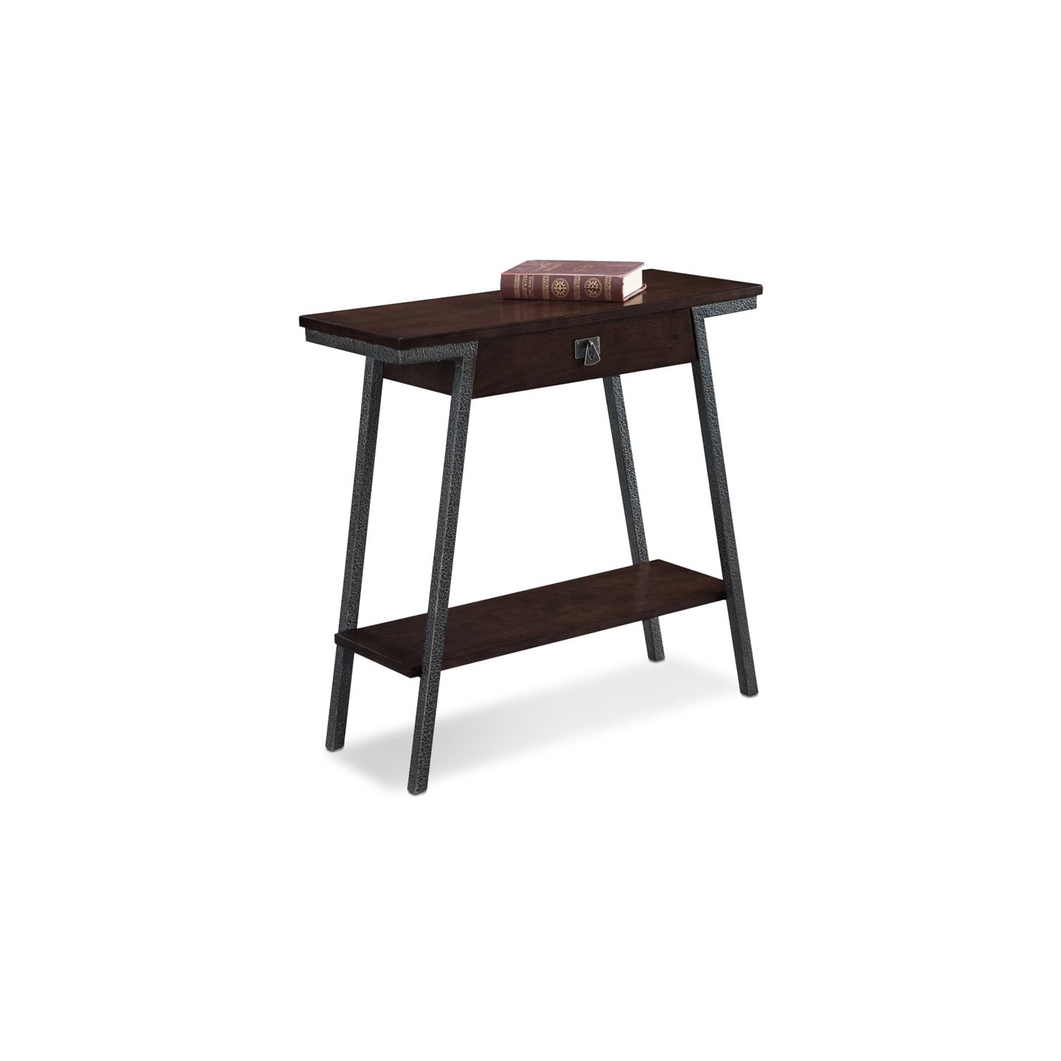 Table d’applique en bois à un tiroir Empriria de Leick - Noyer et bronze fondry