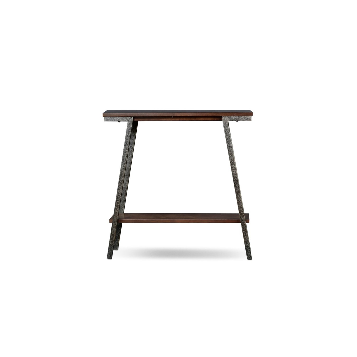 Leick Empiria Wood Console Table in Walnut and Foundry Bronze