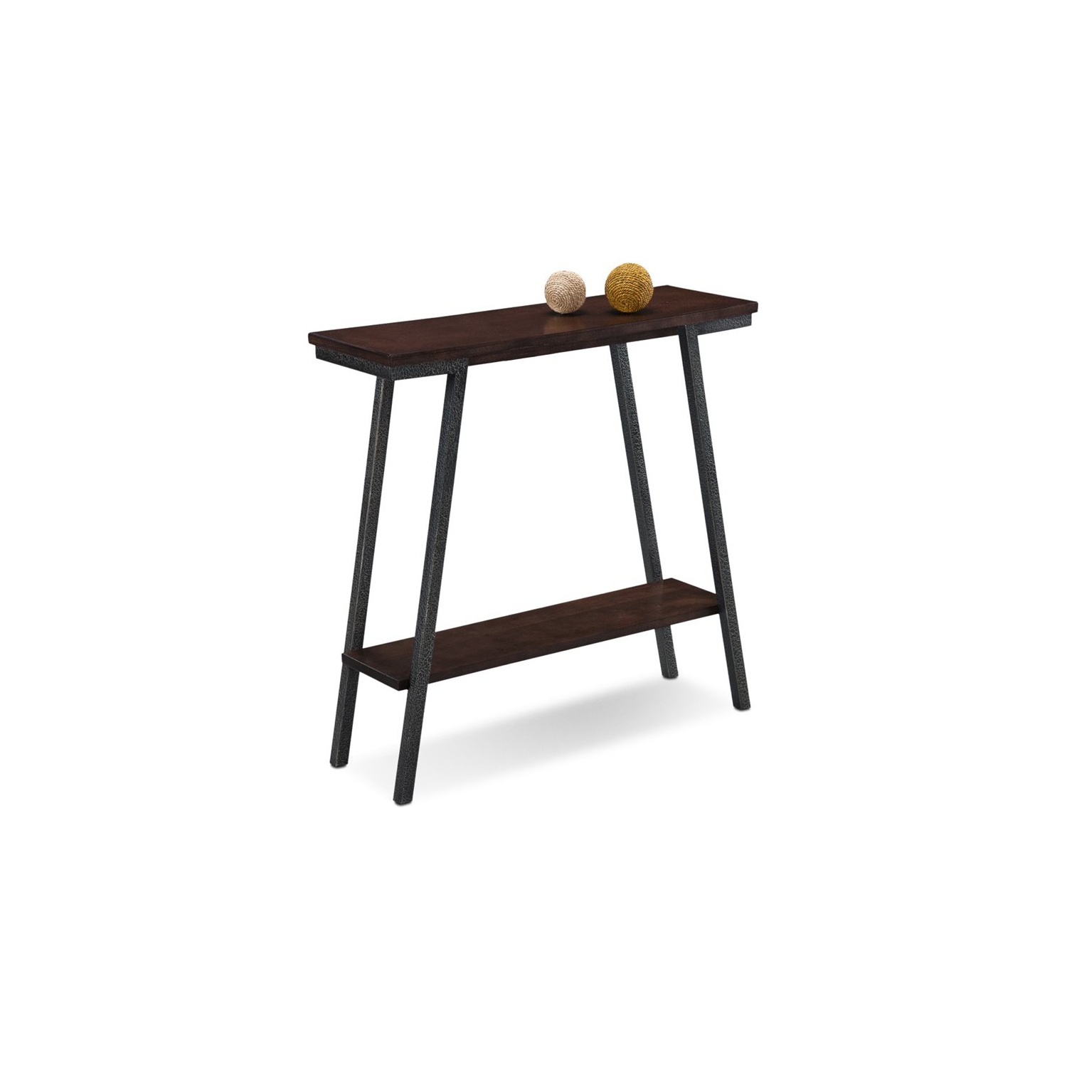 Leick Empiria Wood Console Table in Walnut and Foundry Bronze
