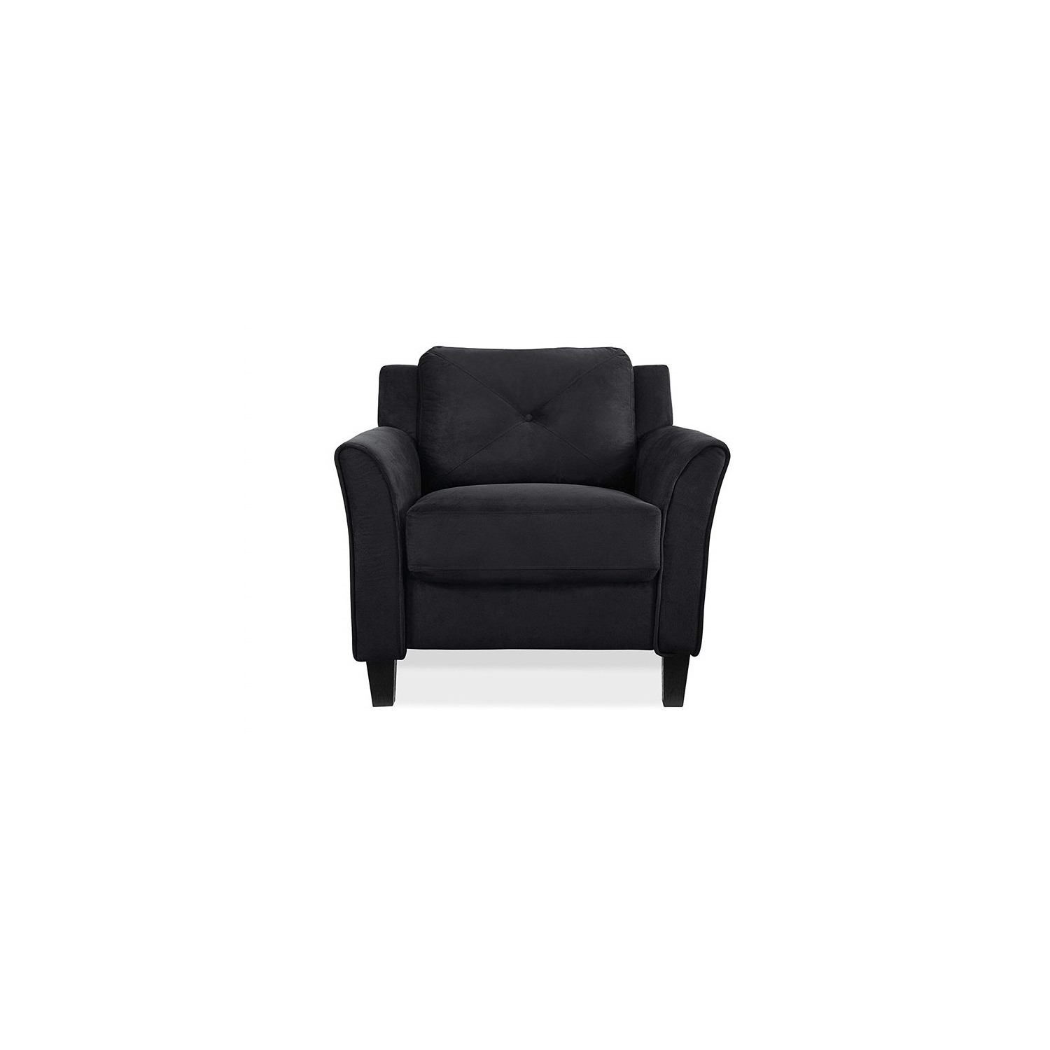 Ensemble de 3 chaises d’appoint et sofa en microfibre noire