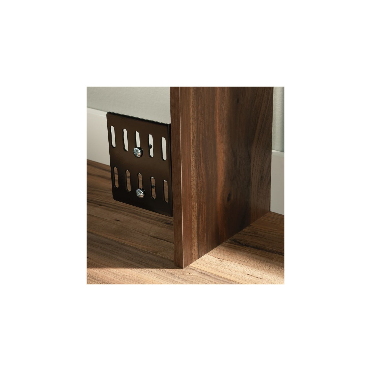 Tête de lit en bois d’ingénierie 2 places Pemberly Row, fini noyer