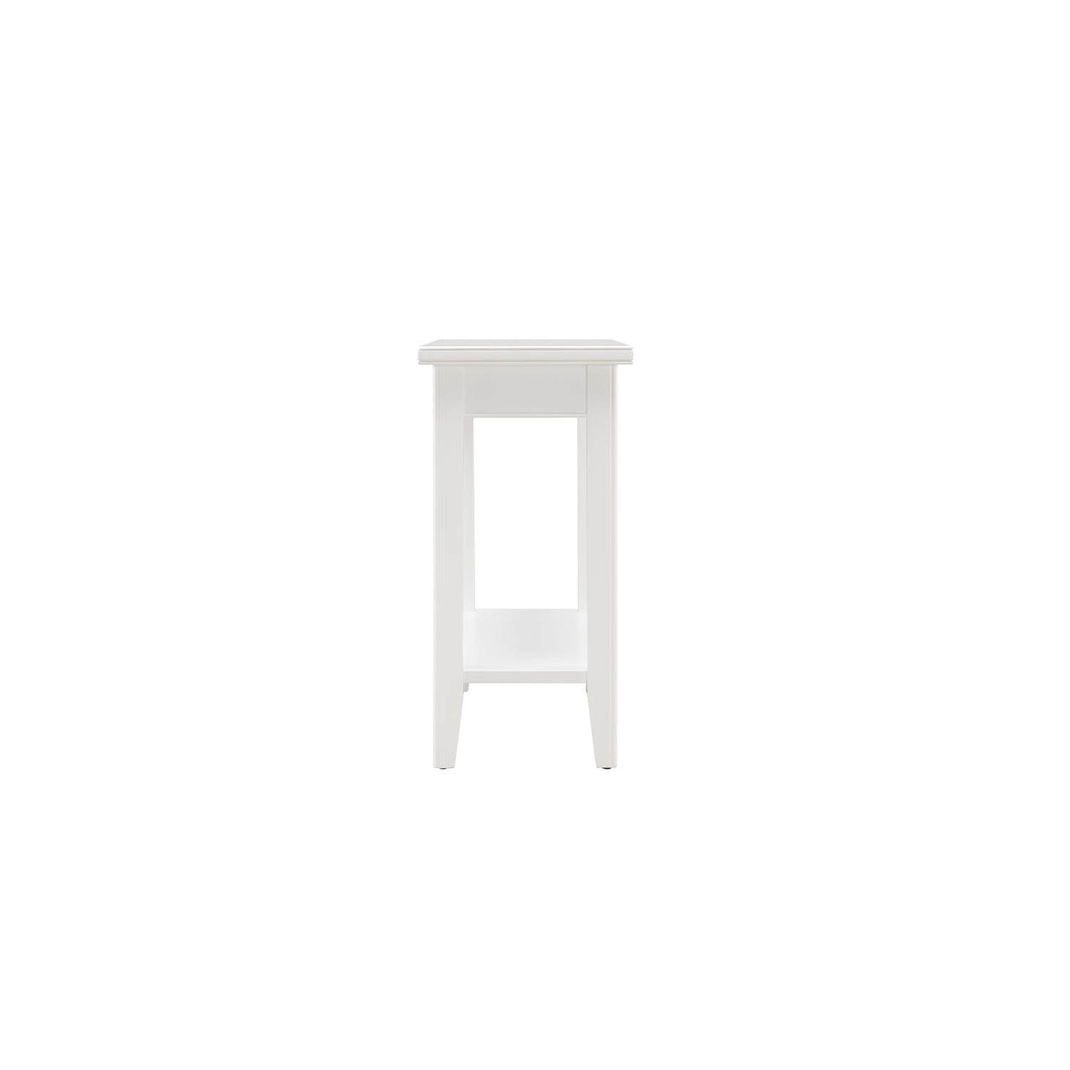 Leick Home 10505-WT Laurent Narrow Wood End Table with Shelf in White