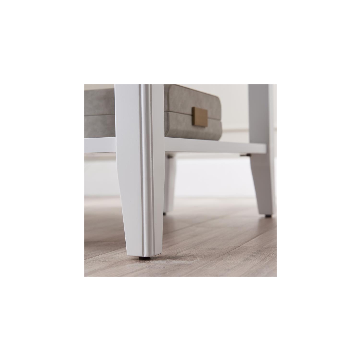 Leick Home 10505-WT Laurent Narrow Wood End Table with Shelf in White