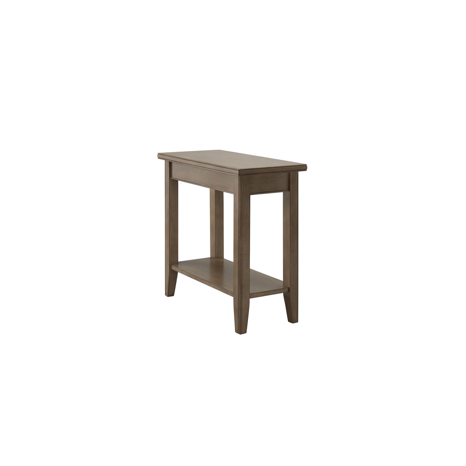 Leick Home 10505-GR Laurent Narrow Wood End Table with Shelf in Smoke Gray