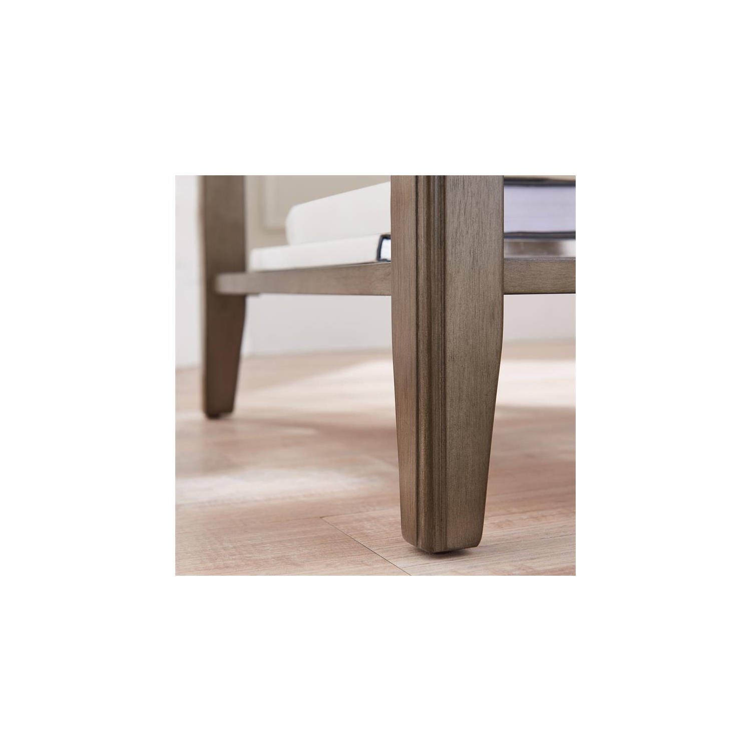 Leick Home 10505-GR Laurent Narrow Wood End Table with Shelf in Smoke Gray