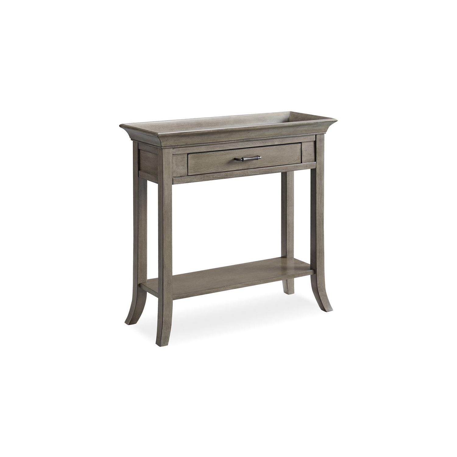 Leick Home Traditional Wood Tray Edge Console Hall Stand in Smoke Gray
