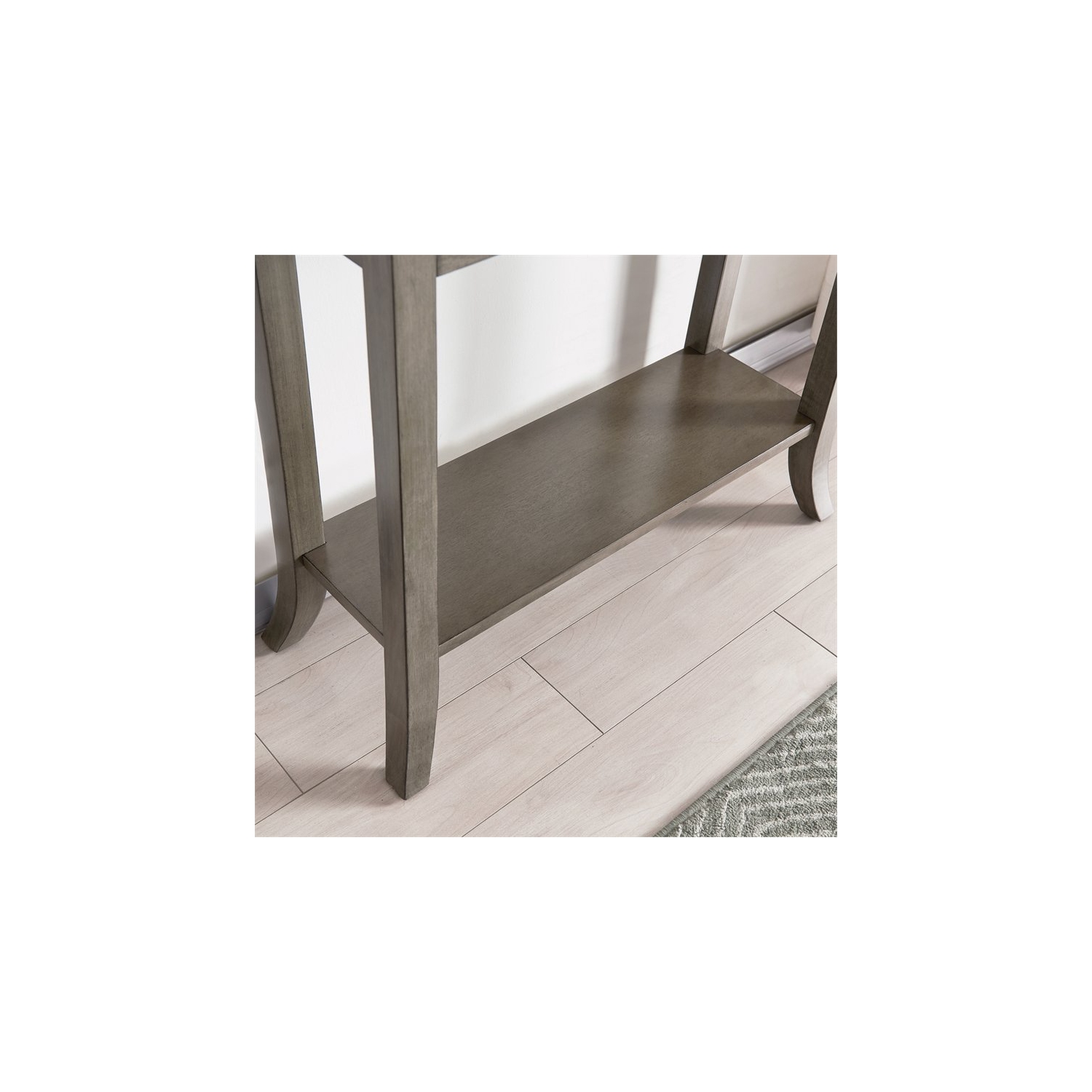 Leick Home Traditional Wood Tray Edge Console Hall Stand in Smoke Gray