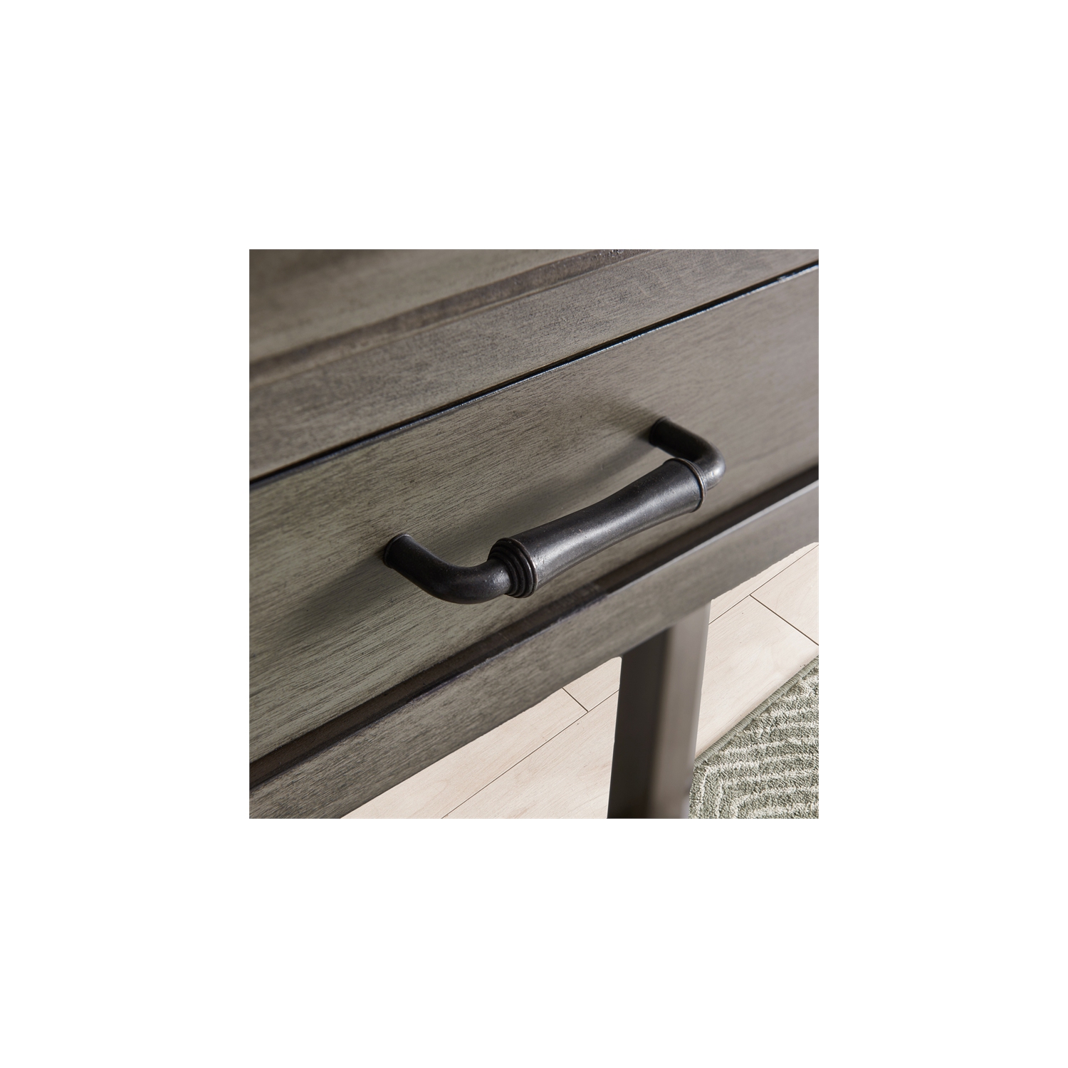 Leick Home Traditional Wood Tray Edge Console Hall Stand in Smoke Gray