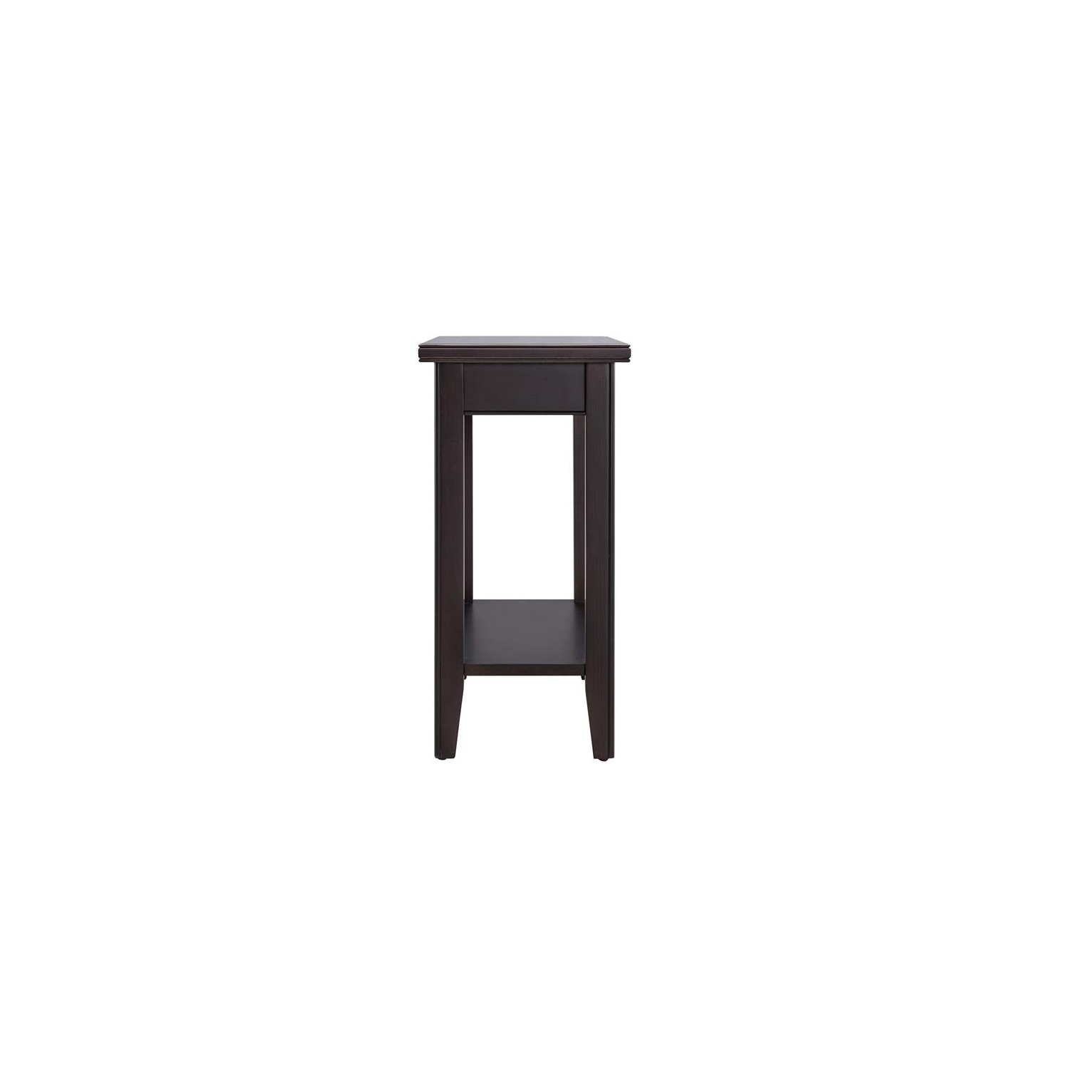 Leick Home 10505-BK Laurent Narrow Wood End Table with Shelf in Black
