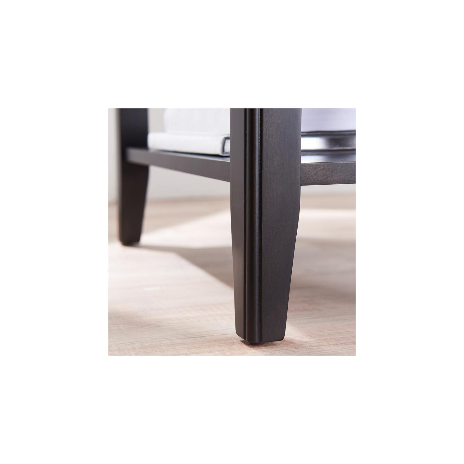 Leick Home 10505-BK Laurent Narrow Wood End Table with Shelf in Black