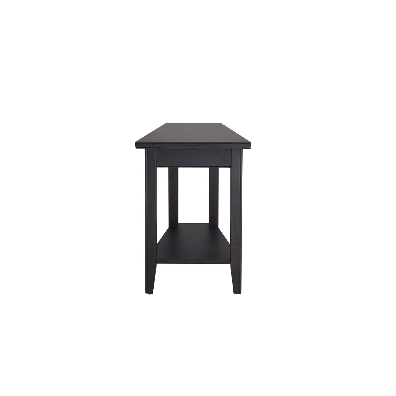 Leick Home 10502-BK Laurent Recliner Wood Wedge Table with Shelf in Black