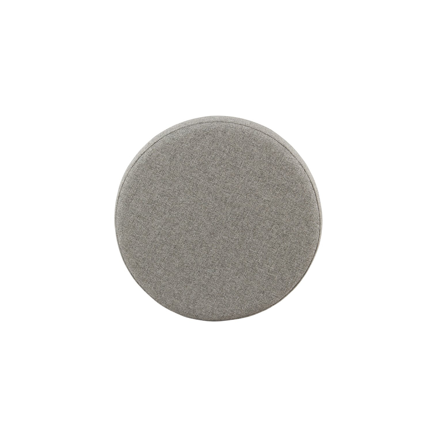 HomePop – Pouf de rangement rond en bois et en tissu, gris pâle