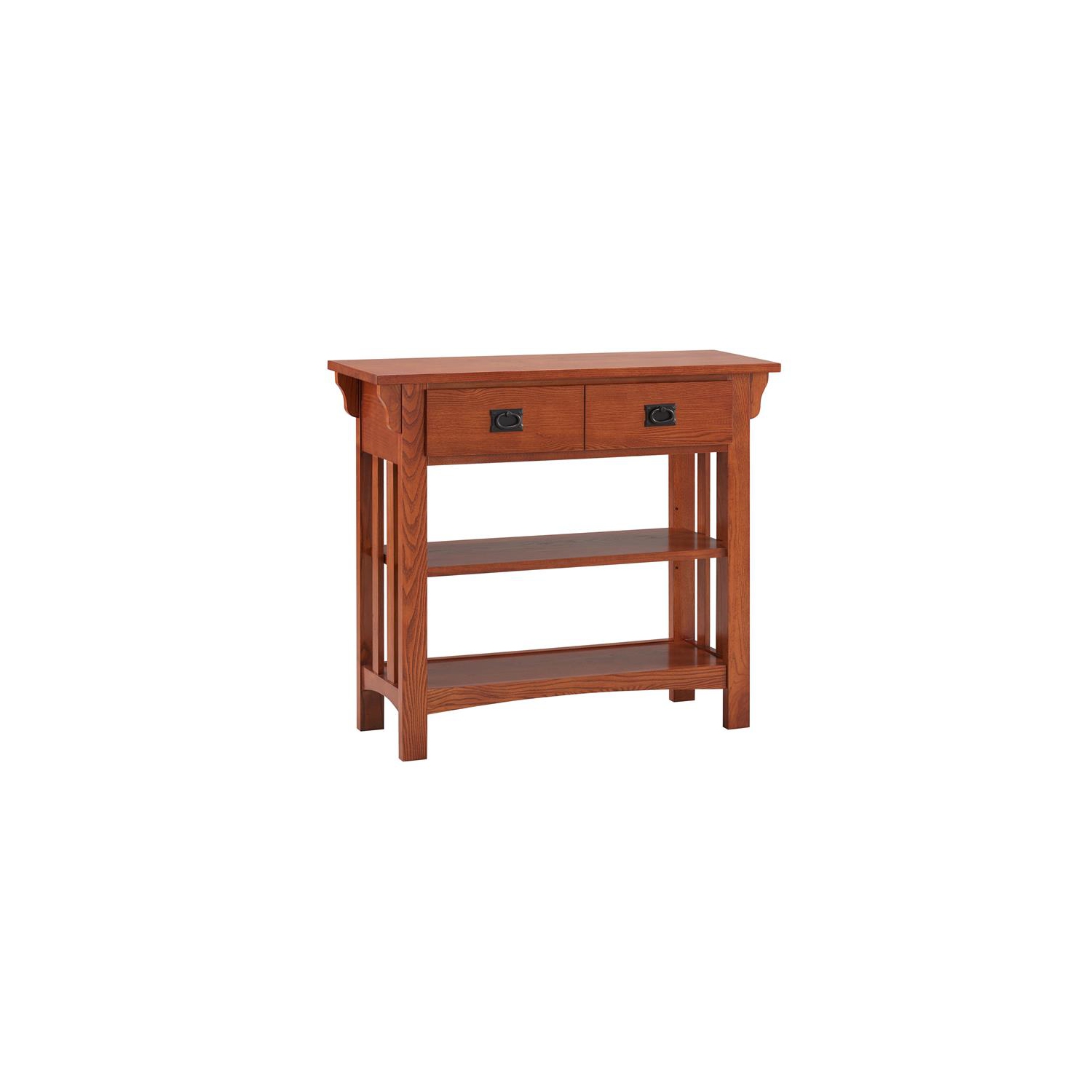 Leick Home 8261 Mission Impeccable Wood Bookcase with Drawers in Medium Oak