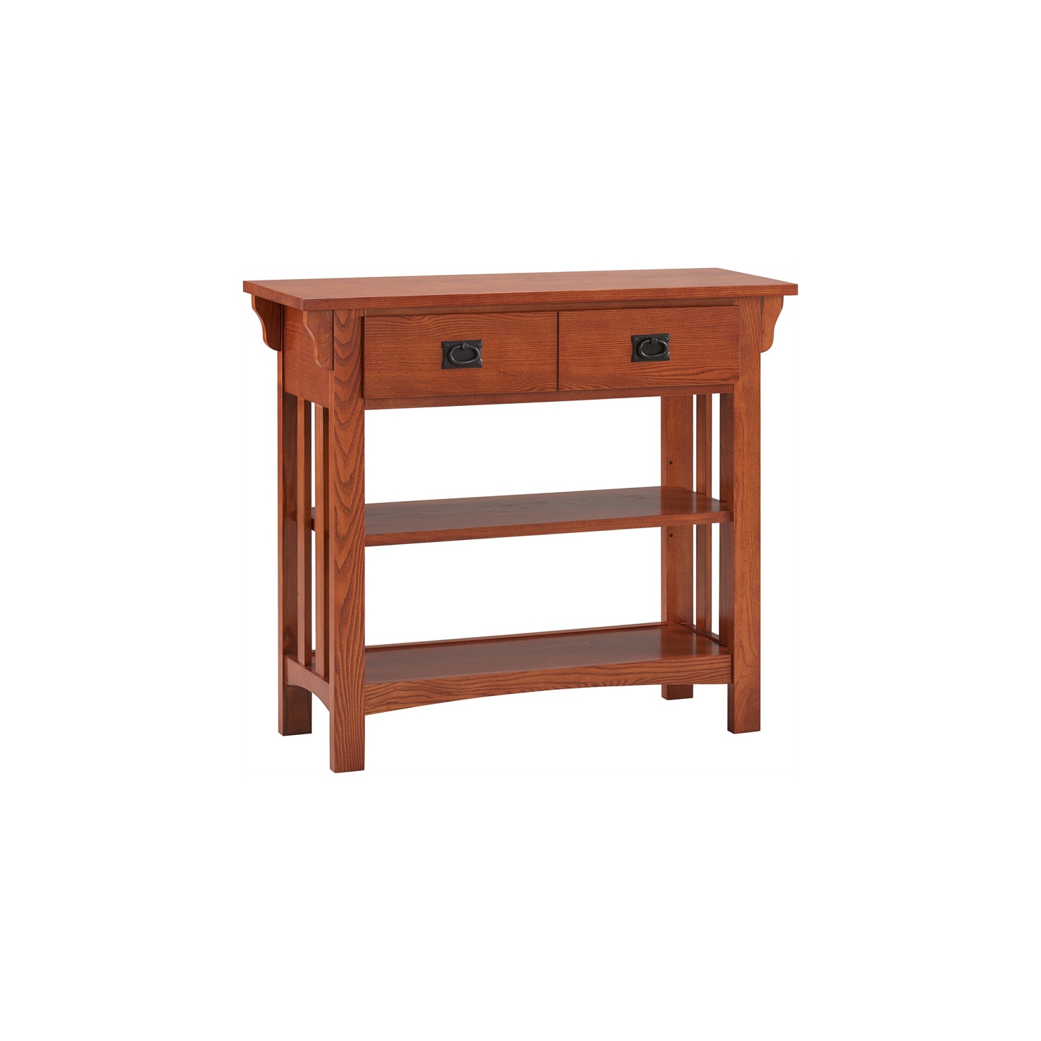 Leick Home 8261 Mission Impeccable Wood Bookcase with Drawers in Medium Oak