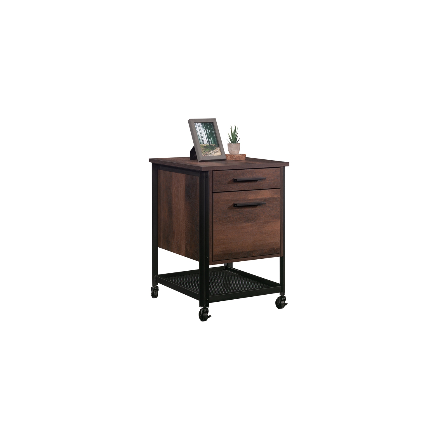 Sauder Briarbrook Engineered Wood and Metal Mobile File in Barrel Oak