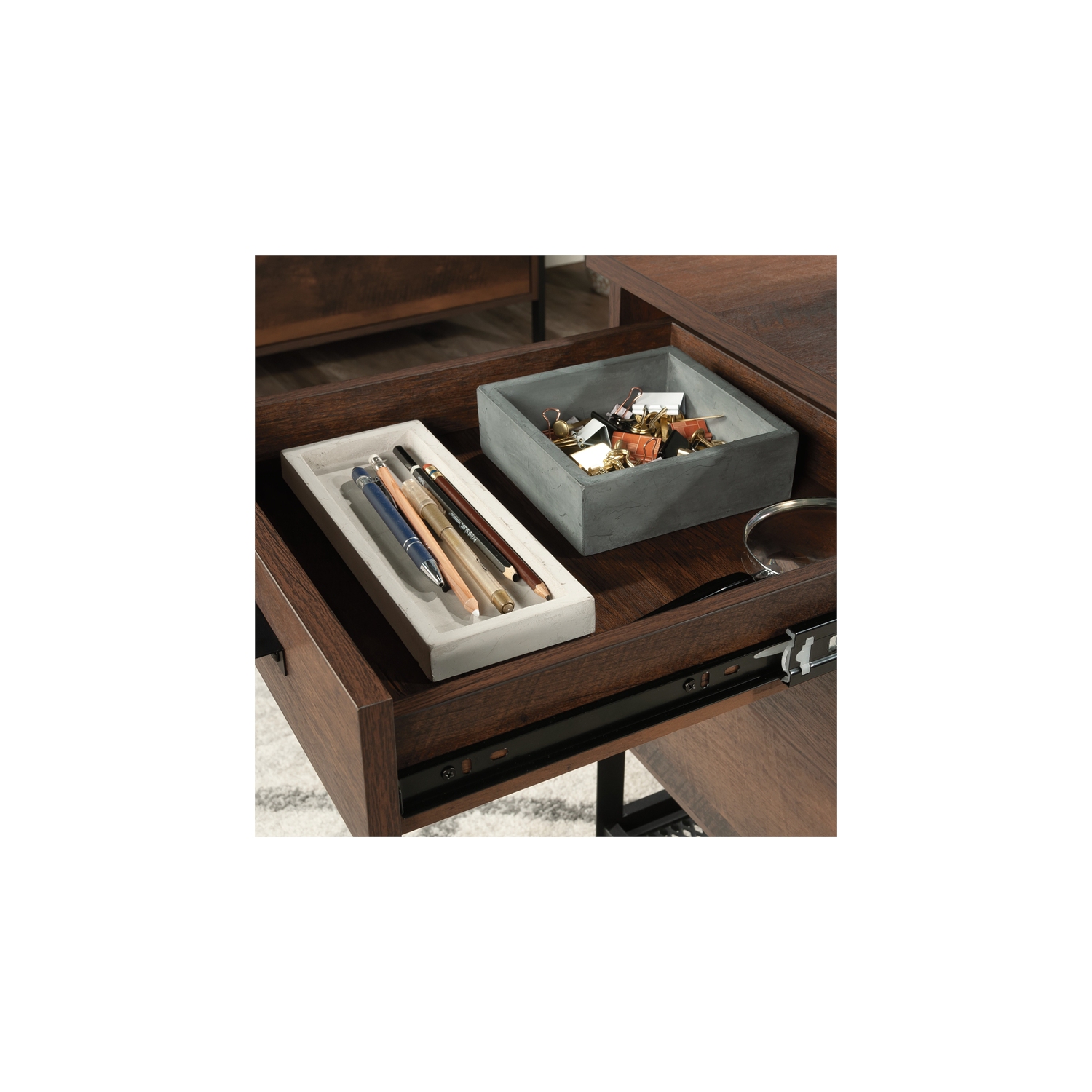 Sauder Briarbrook Engineered Wood and Metal Mobile File in Barrel Oak