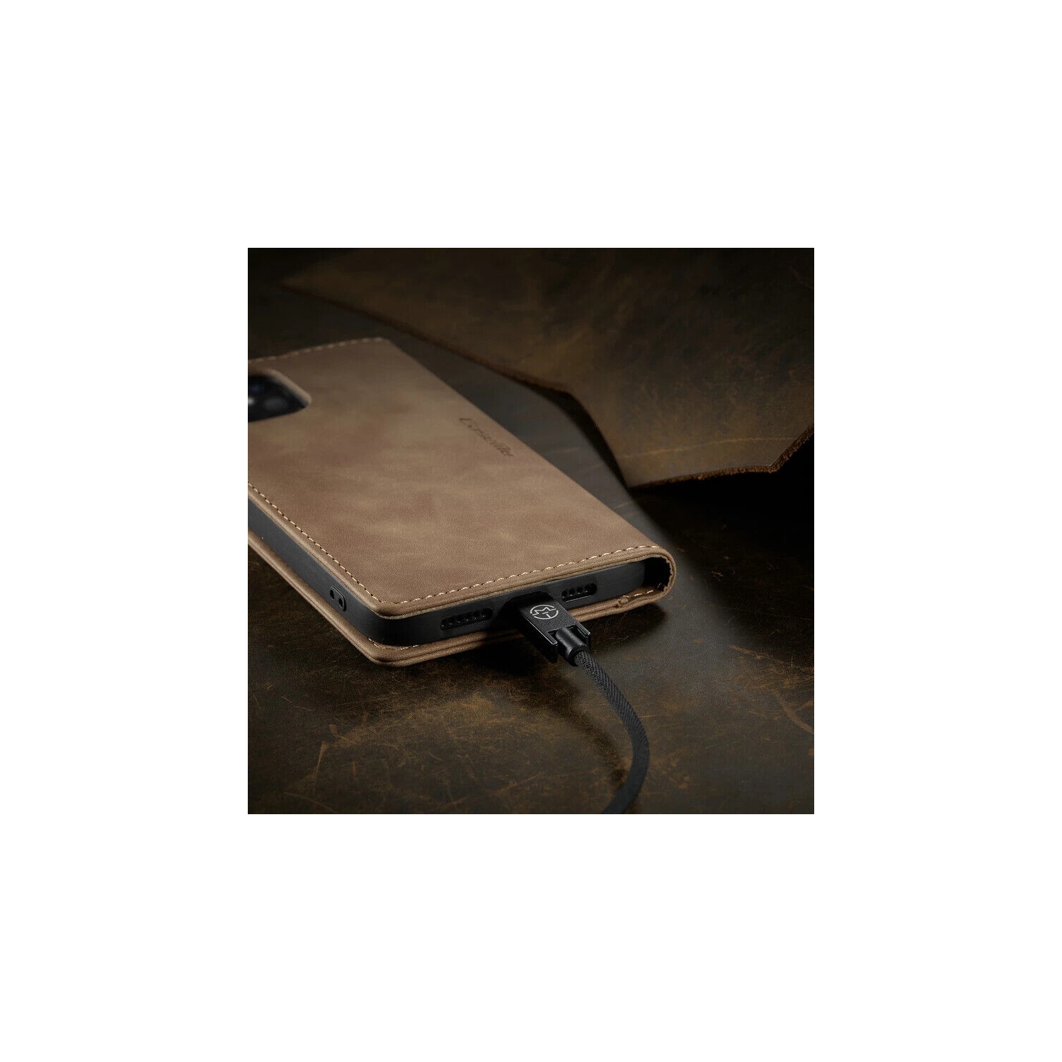 CaseMe Wallet Case Anti-Fall Retro Handmade Leather Magnetic Case Card Slot for iPhone 14 Pro Max - Free Shipping