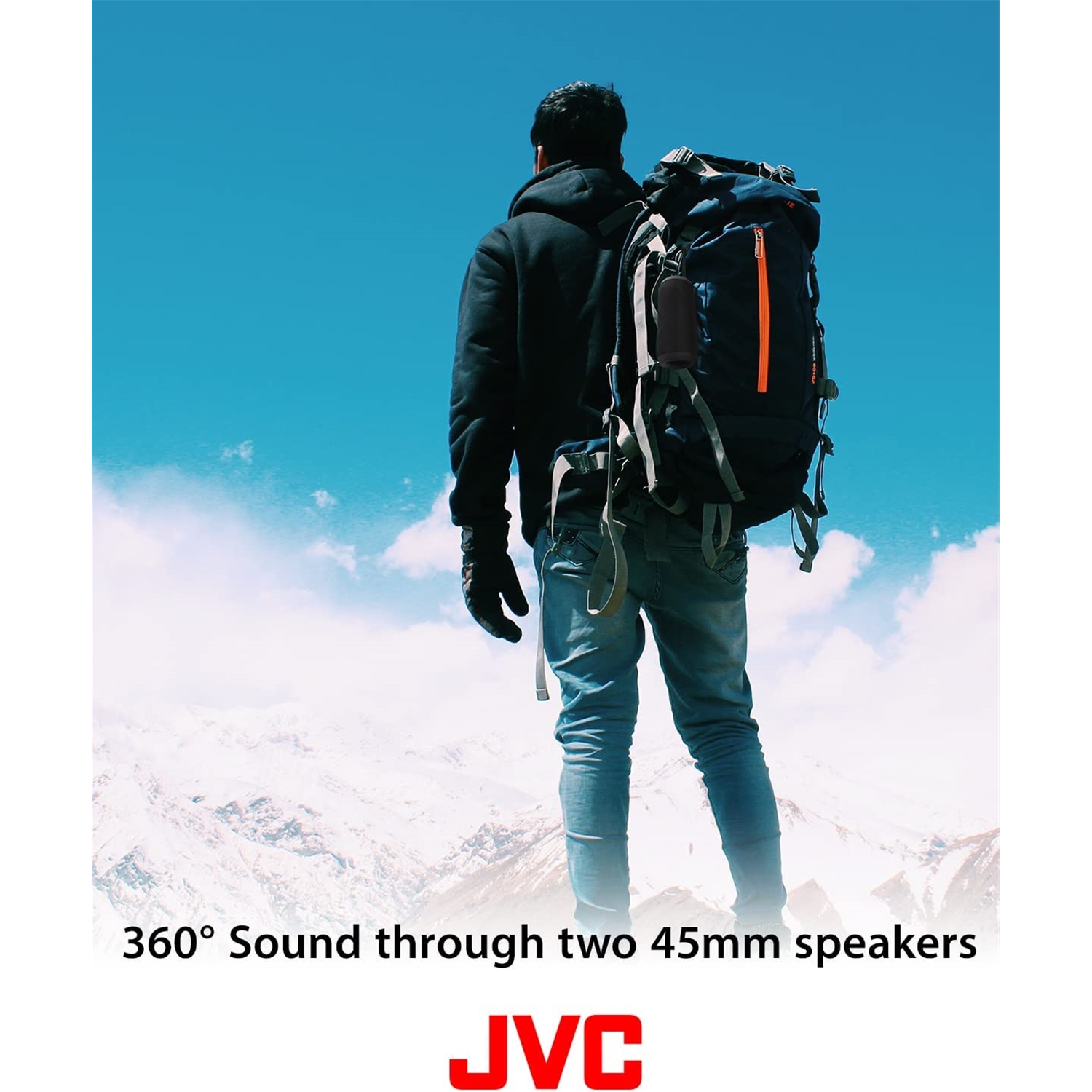 JVC Portable Wireless Speaker with Surround Sound, Bluetooth 5.0, Waterproof IPX5, up to 18-Hour Battery Life