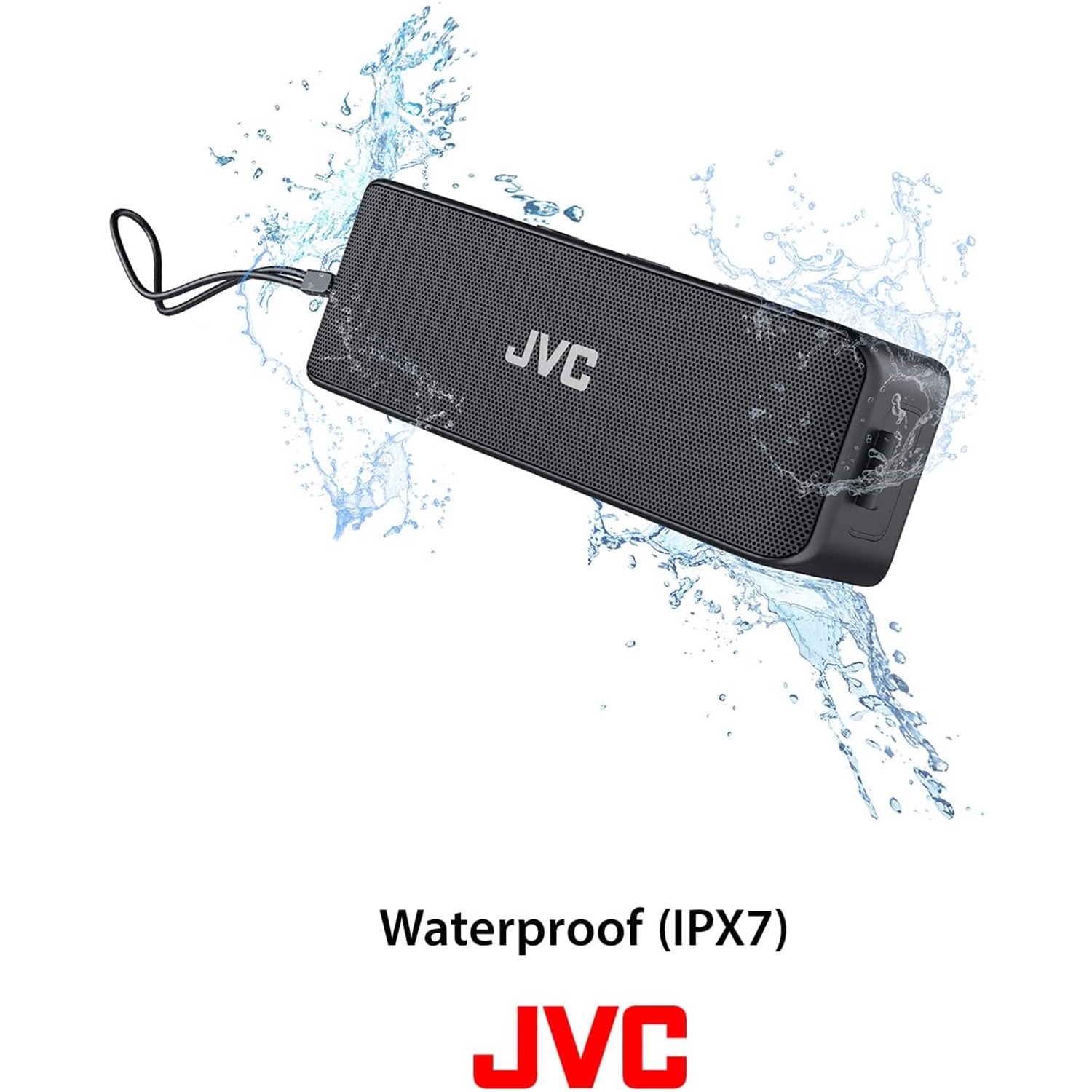 JVC SP-SQ4BT - Haut-Parleur Portable Sans-Fil, Bluetooth 5.0, Résistant à L'eau, Noir