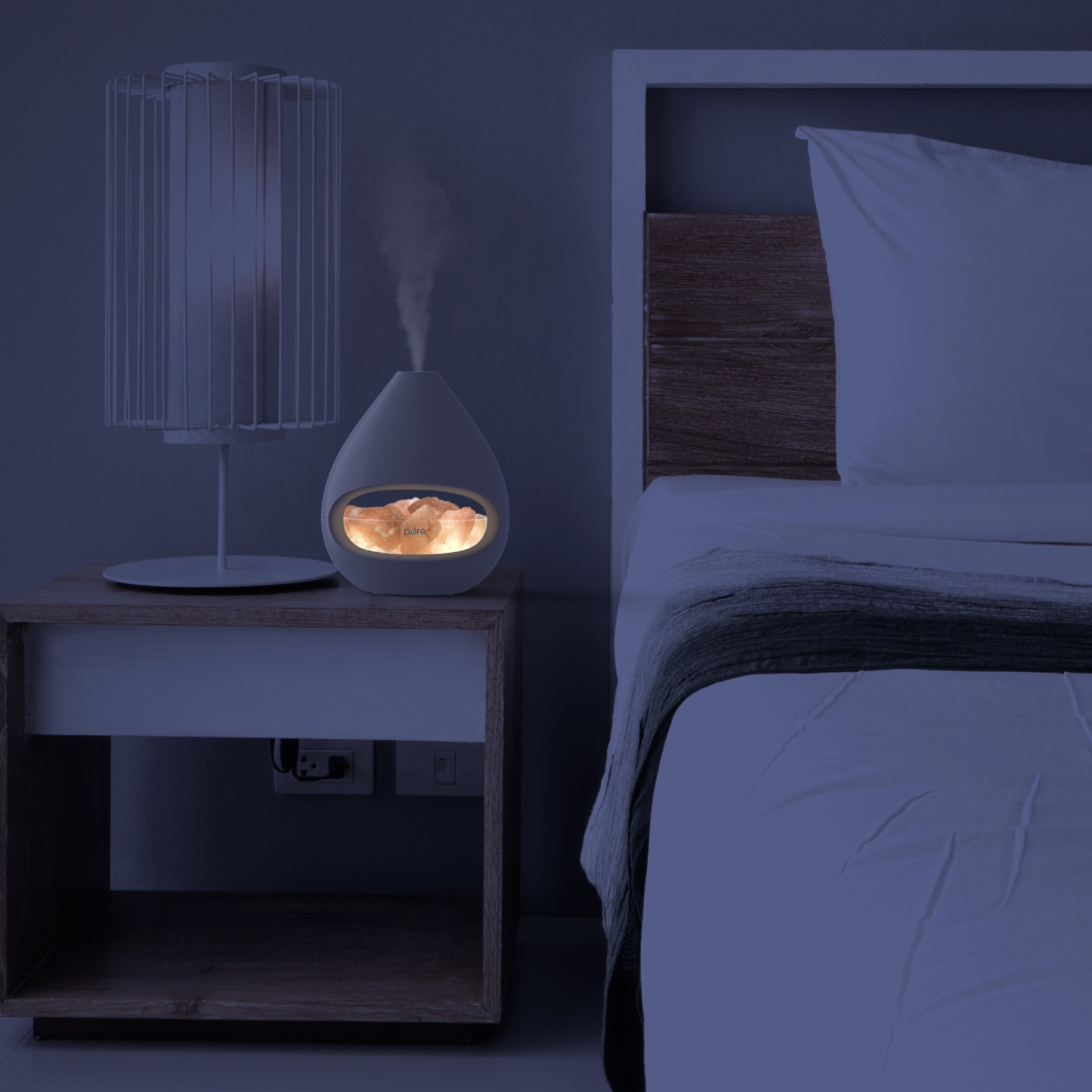 Pure Enrichment PureGlow Crystal Himalayan Salt Rock Lamp & Ultrasonic Oil Diffuser