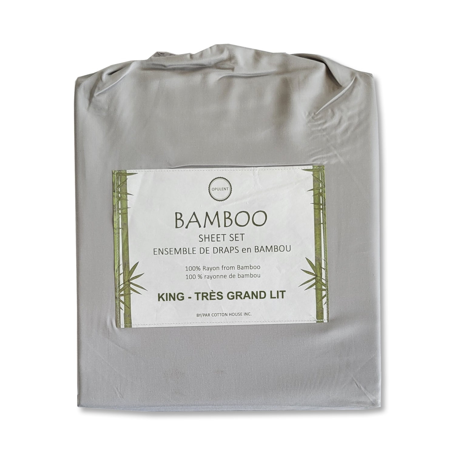 Cotton House - Bamboo Sheet Set, Hypoallergenic, King Size, Pale Gray