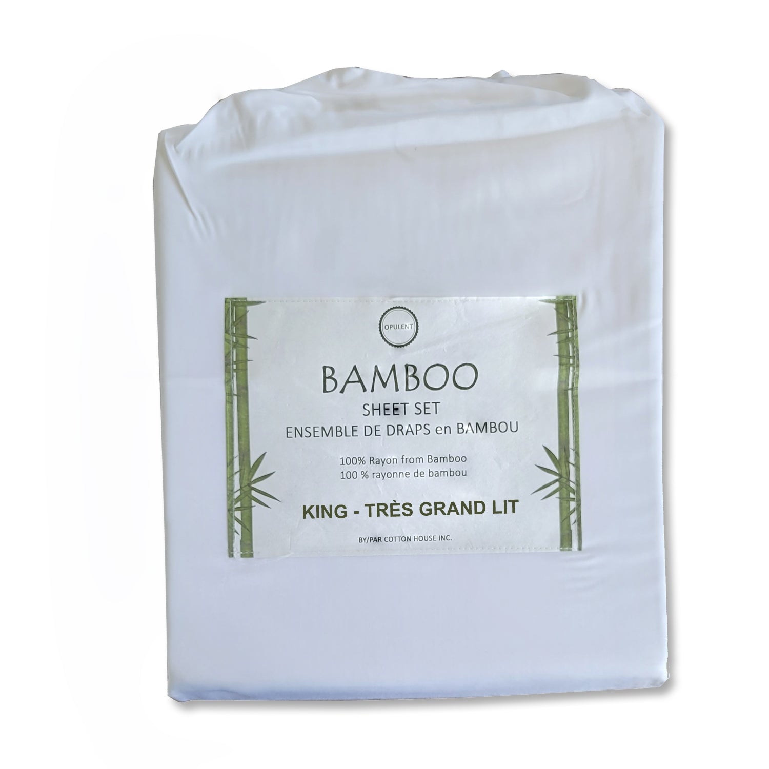 Maison en coton – Ensemble de draps en bambou, hypoallergénique, très grand lit, blanc