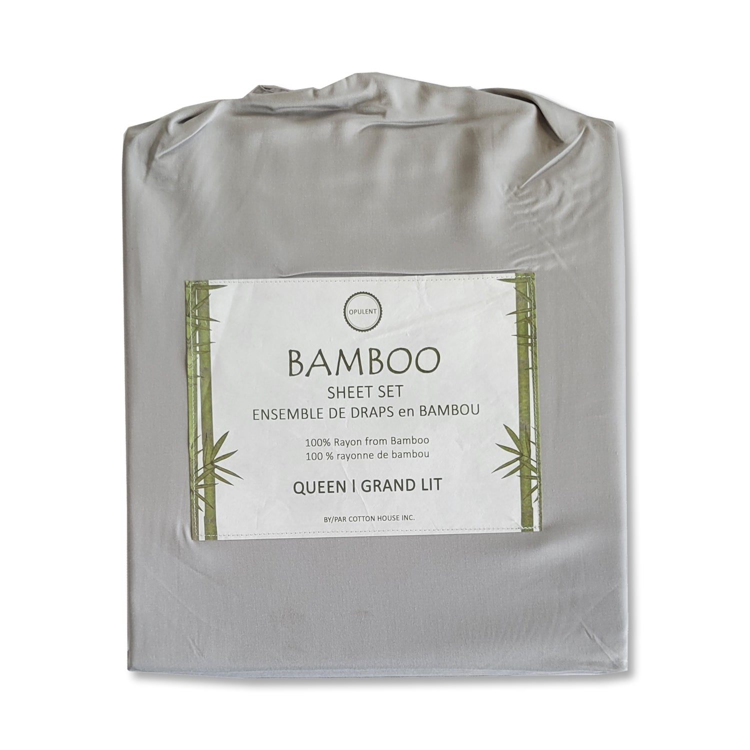 Cotton House - Bamboo Sheet Set, Hypoallergenic, Queen Size, Pale Gray