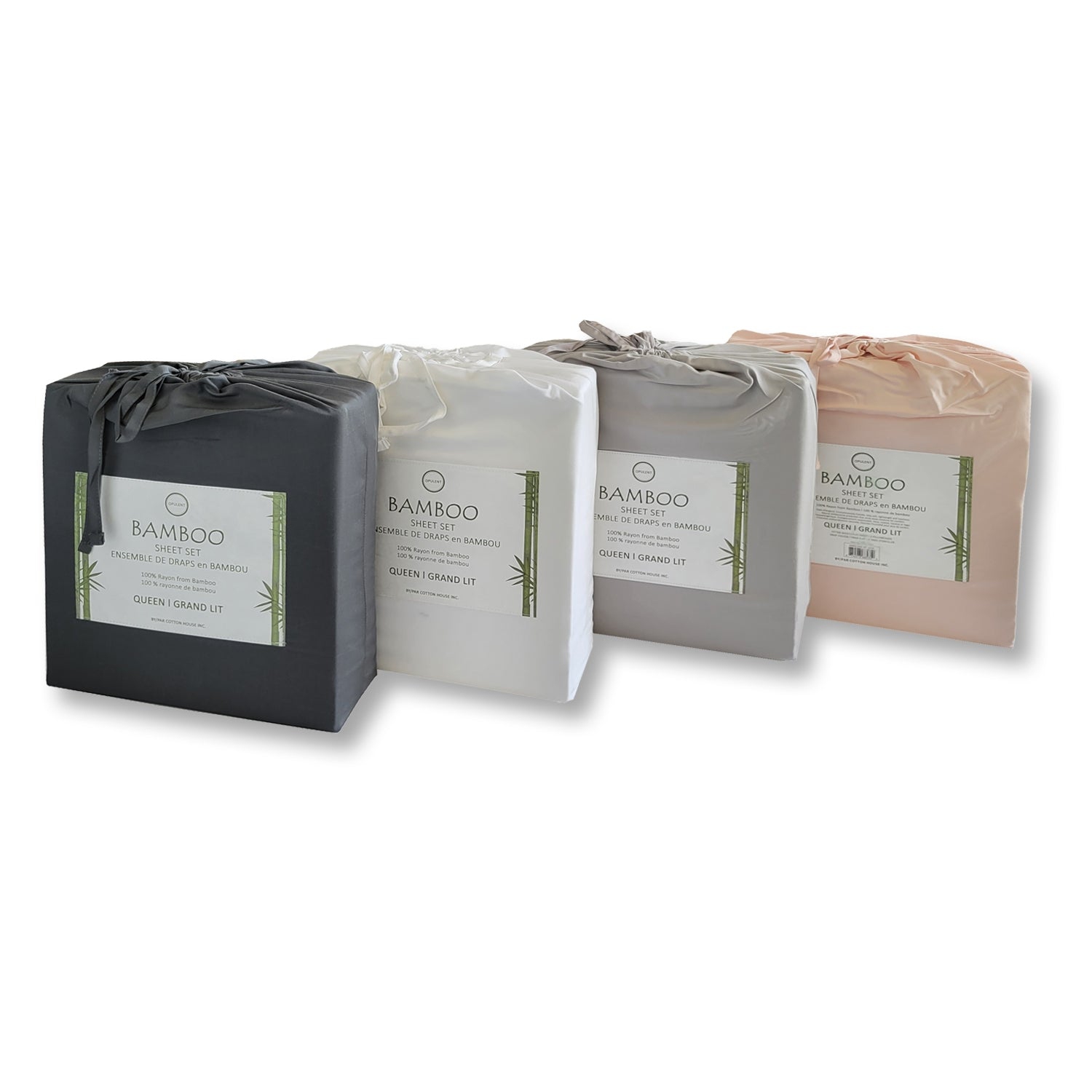 Cotton House - Bamboo Sheet Set, Hypoallergenic, Queen Size, Pale Gray