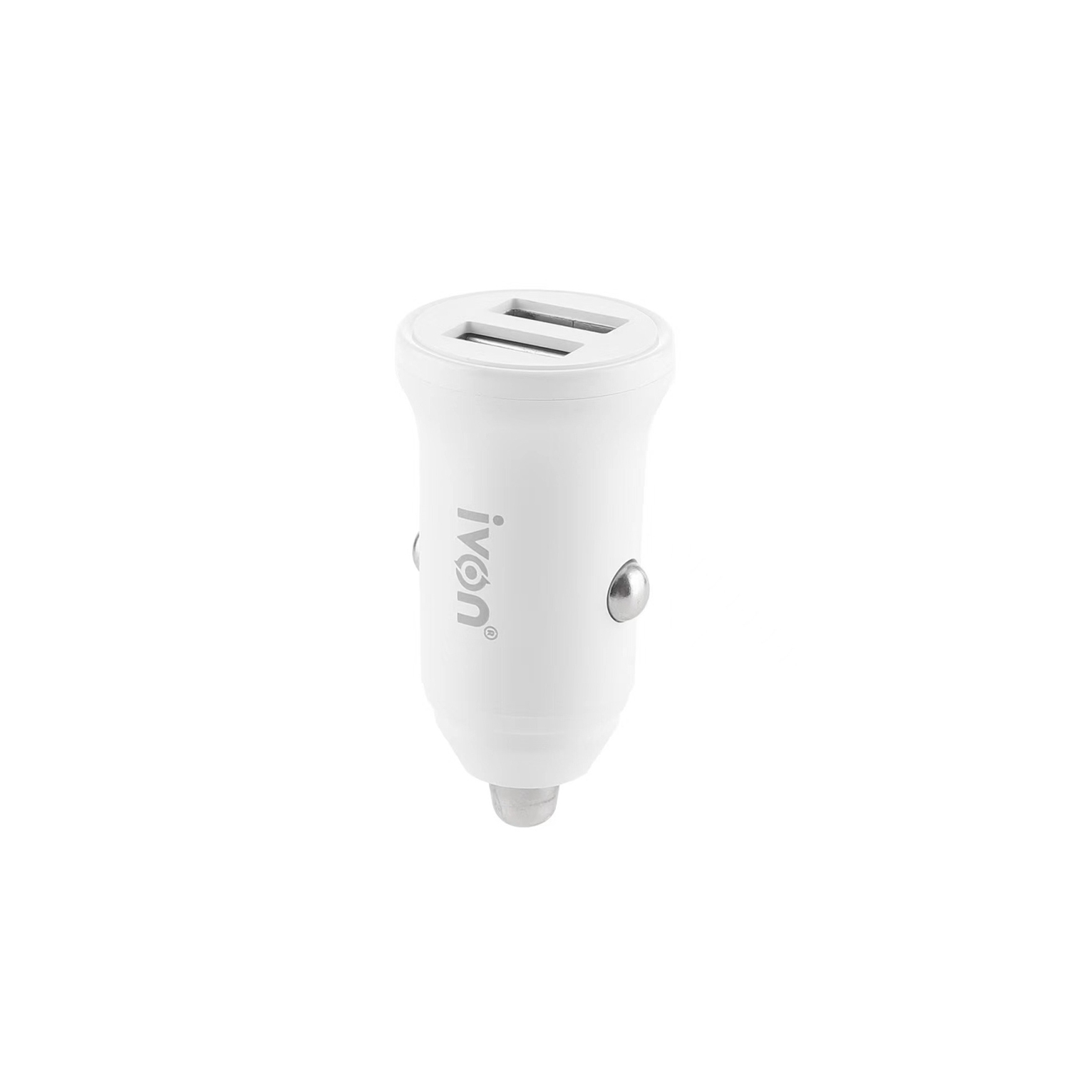 axGear Car Charger with 2 USB Ports 12-24V Input 5V 3.1A Output White