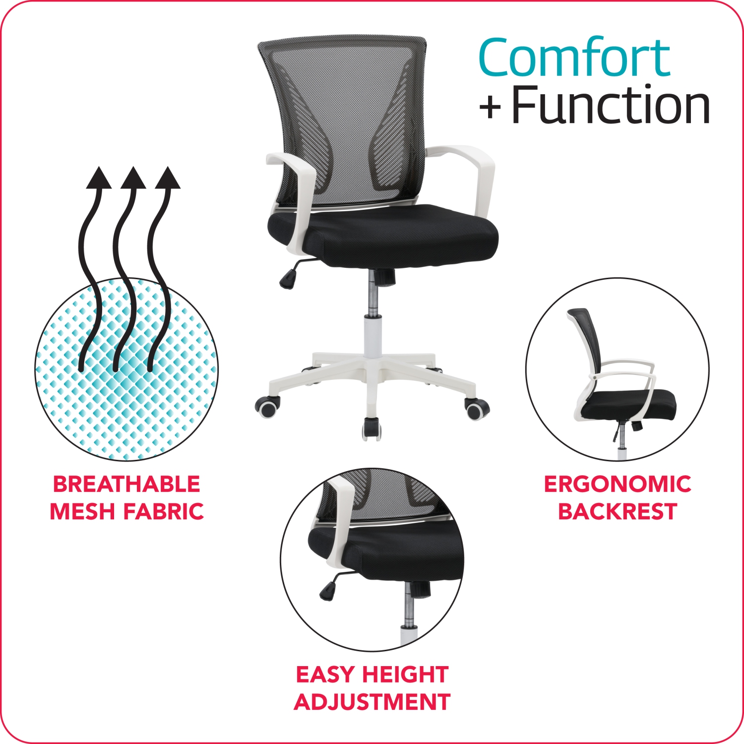 CorLiving Workspace Ergonomic Black Mesh Back Office Chair