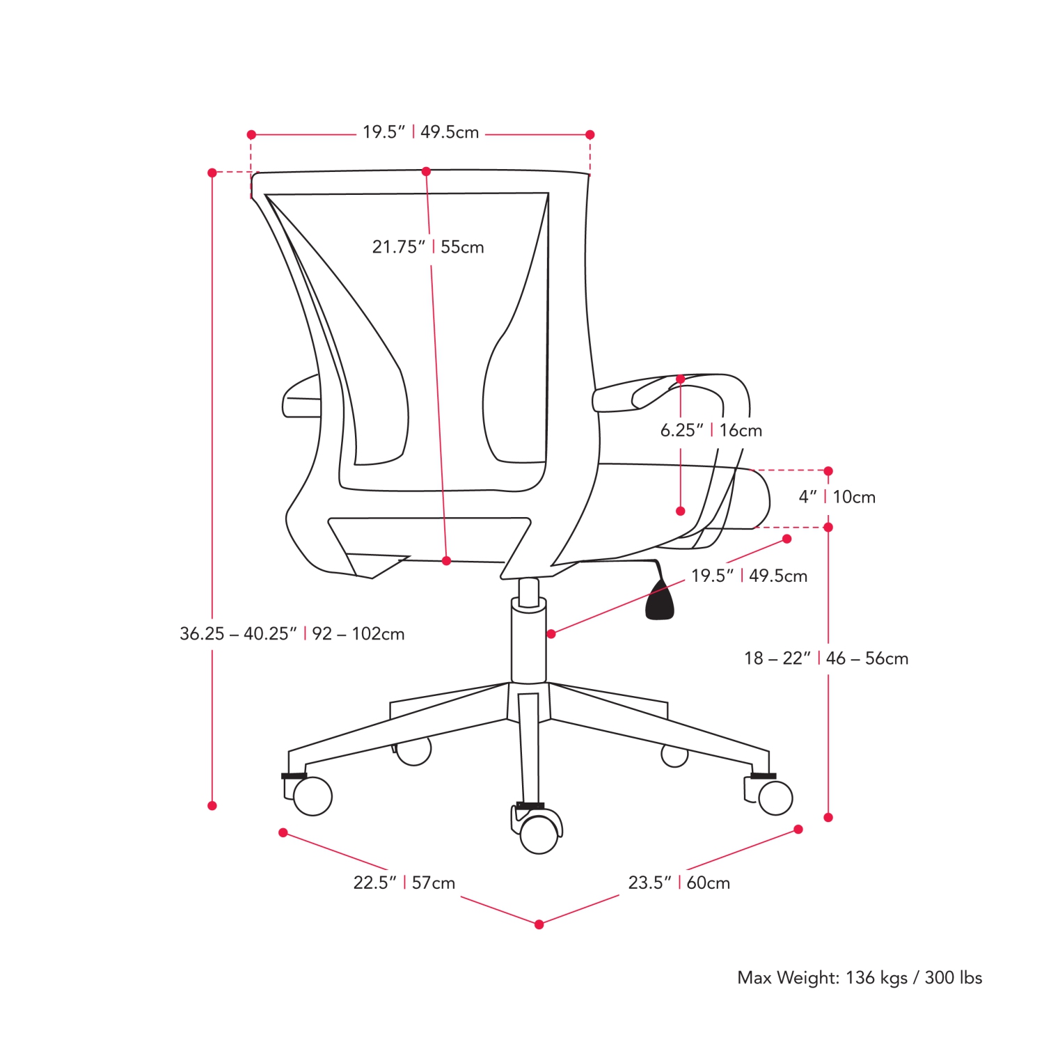 CorLiving Workspace Ergonomic White Mesh Back Office Chair