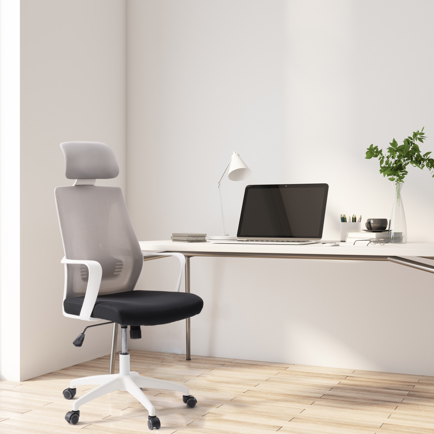 CorLiving Workspace Mesh Back Grey and Black Office Chair
