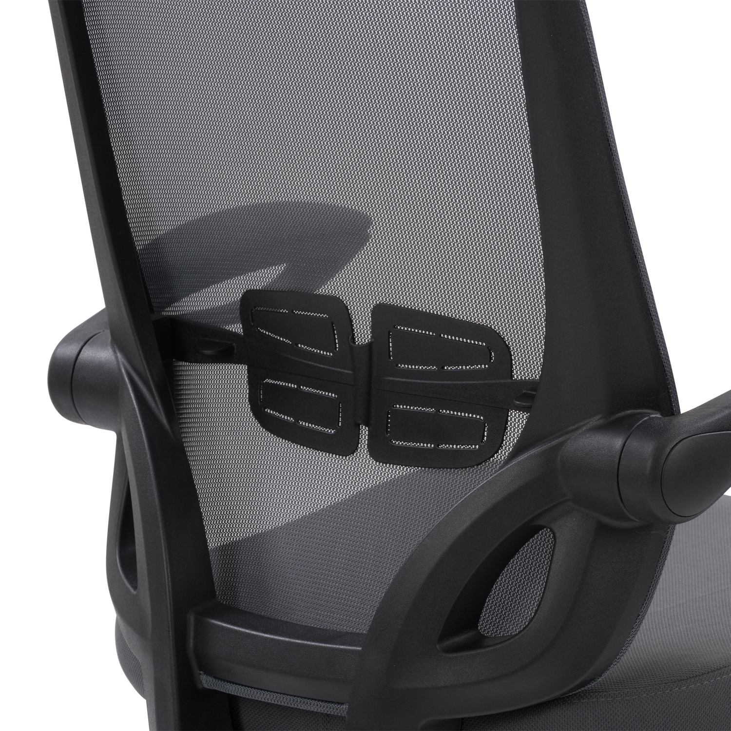 Fauteuil de bureau à haut dossier en maille gris