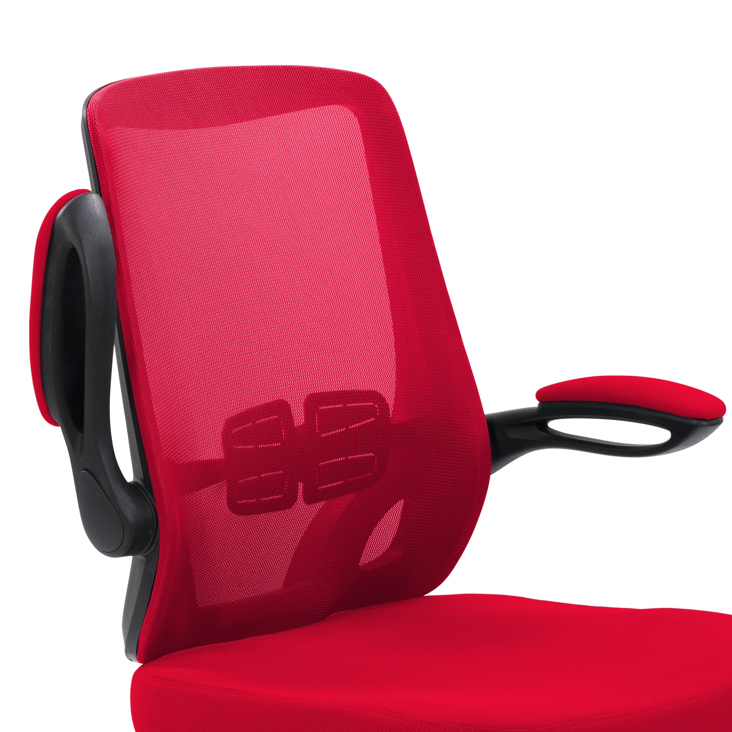 Fauteuil de bureau à haut dossier en maille rouge