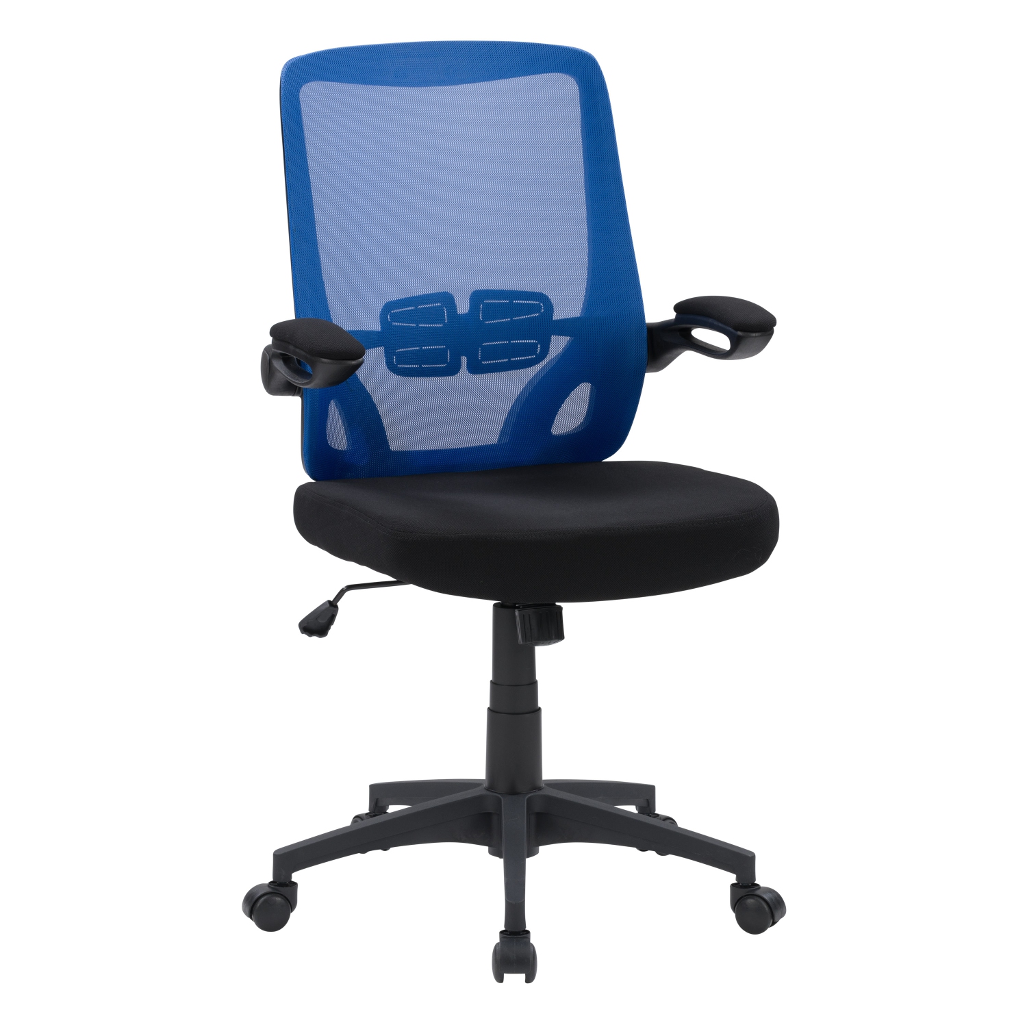 Fauteuil de bureau à haut dossier en maille bleu