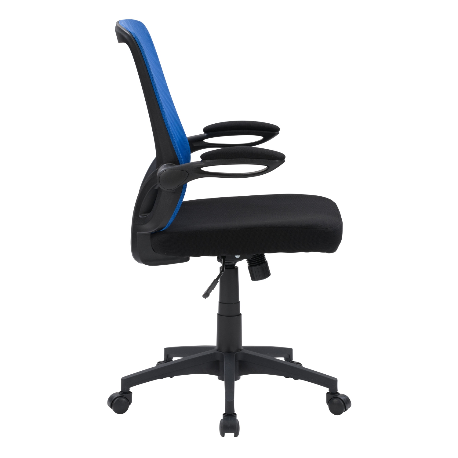 Fauteuil de bureau à haut dossier en maille bleu